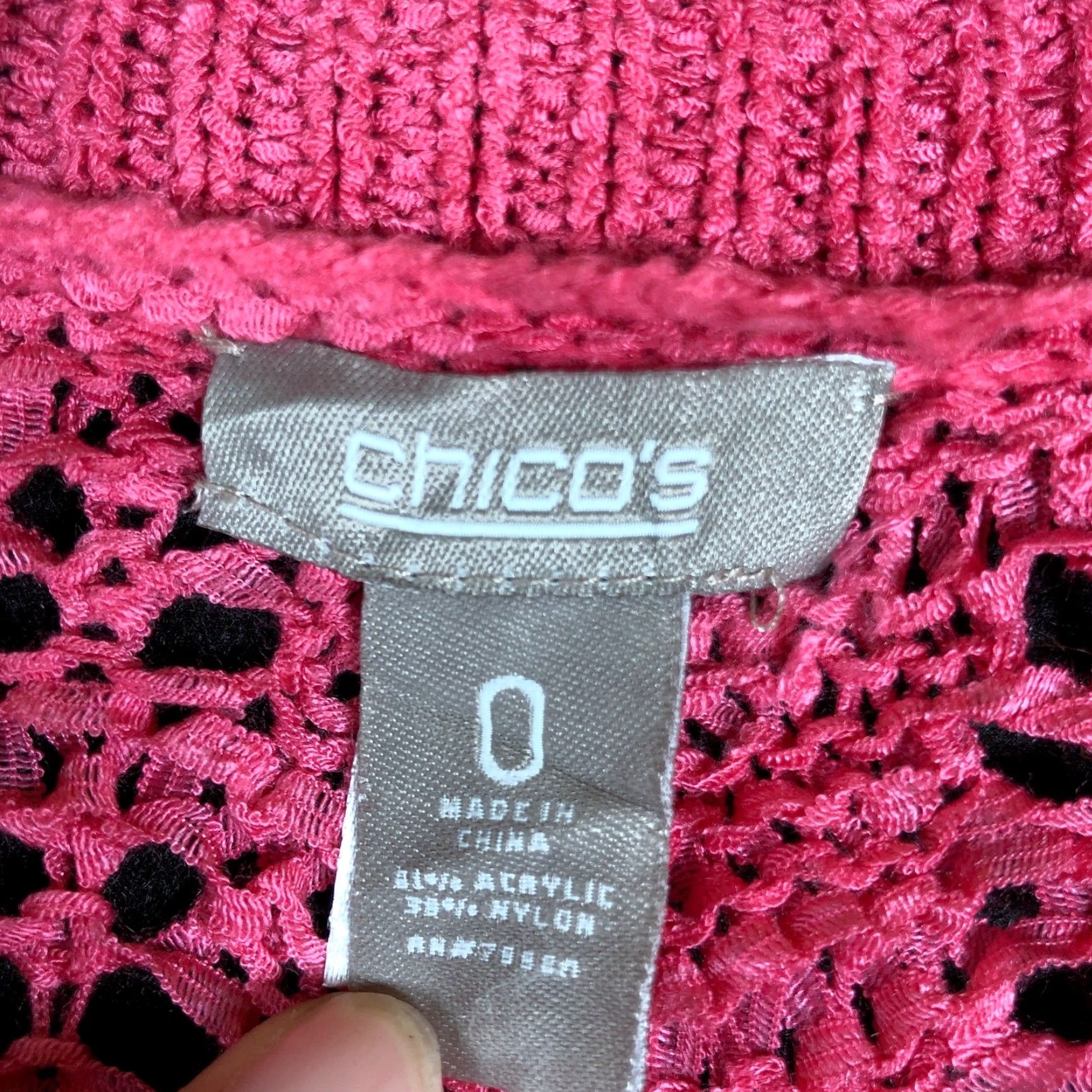 Vintage Chicos Womens Cardigan Sweater Pink Open Front Knit Long Sleeve S Regular Knit Style Open-Knit Casual Winter Fall Spring Summer 0 (S) Ladies Womens Size S / US 4 / IT 40 - 6 Thumbnail