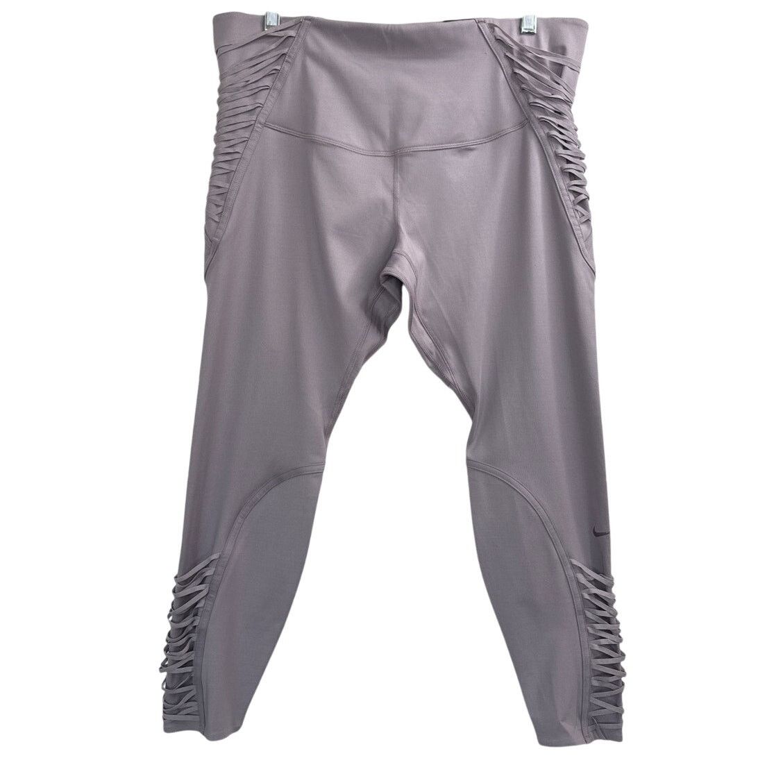 Nike Nike Dri-Fit One Luxe Lace Leggings In Purple Women's Plus Size 38" / US 16 / IT 52 - 2 Thumbnail