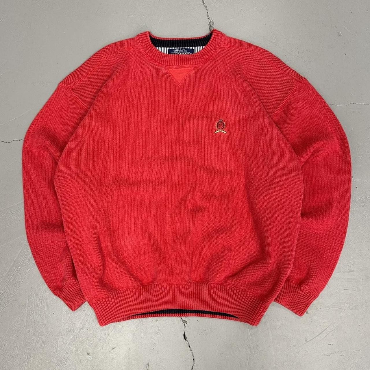 Tommy Hilfiger Vintage Tommy Hilfiger Cable Knit Red Sweater XXL Size US XXL / EU 58 / 5 - 1 Thumbnail