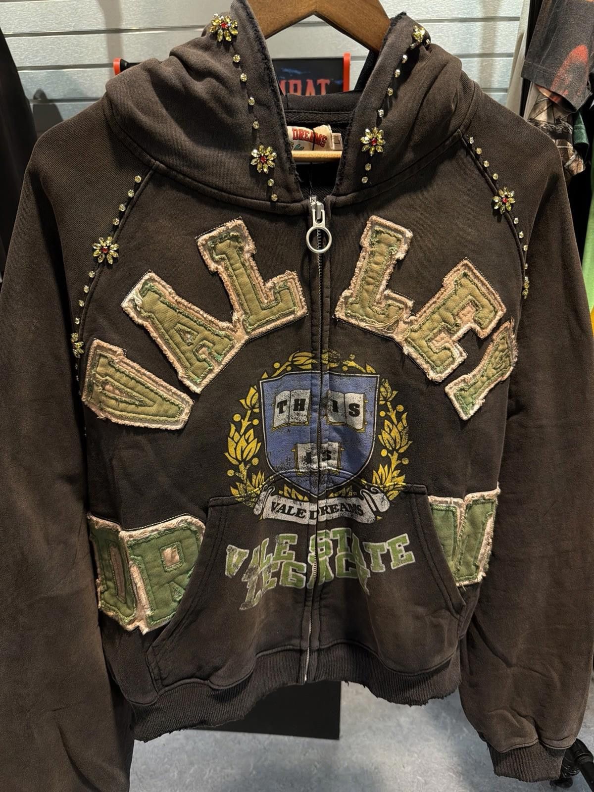 Vale L - Vale Zip Up Black Stone Studded Hoodie Authentic Valley Size US L / EU 52-54 / 3 - 3 Thumbnail