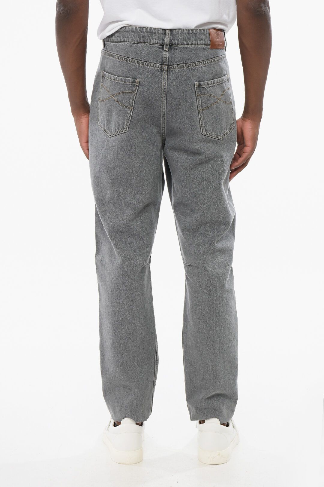 Brunello Cucinelli og1mm0725 Cotton Slim Fit Denim in Grey Size US 40 / EU 56 - 4 Thumbnail