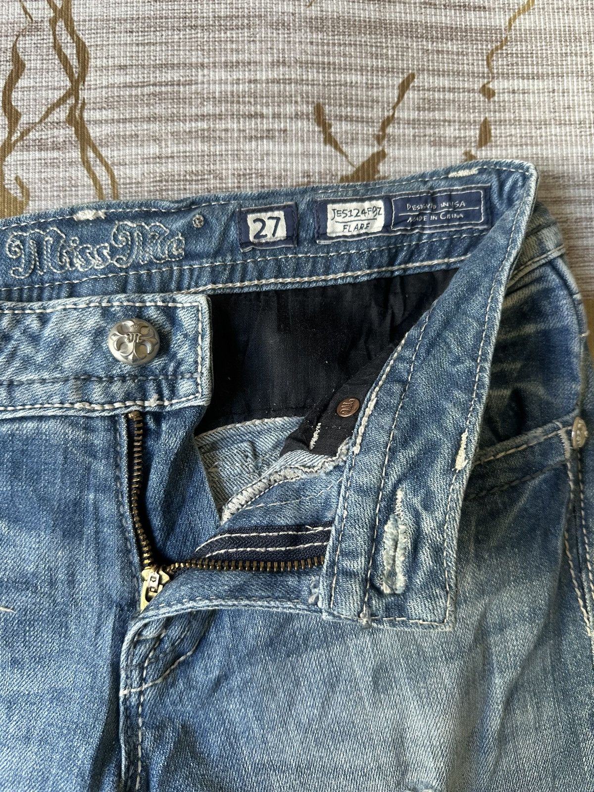 Miss Me FLARE Miss Me Distressed Swaroski Design Jeans Size 28" / US 6 / IT 42 - 16 Thumbnail