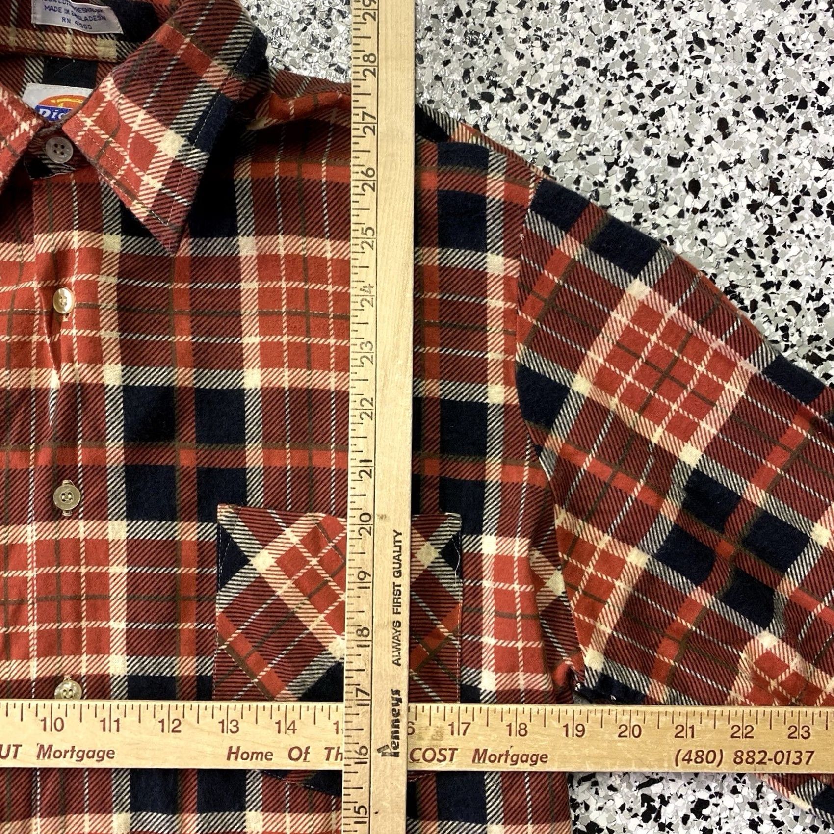 Dickies VINTAGE Dickies Flannel Shirt Men’s Medium Orange Plaid 90s Regular Button-Up Long Sleeve Denim? Size US M / EU 48-50 / 2 - 2 Thumbnail