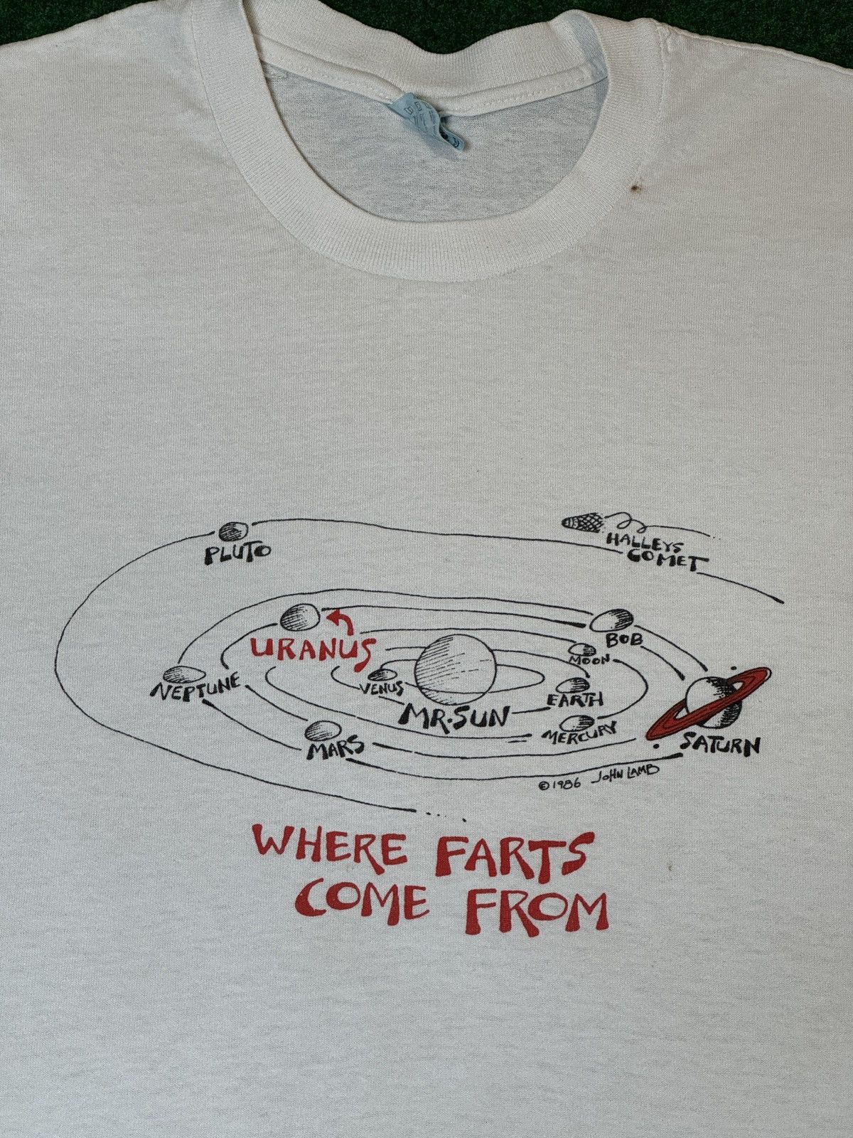 Vintage 80s Uranus Where Farts Come From Solar System Funny T Shirt Size US L / EU 52-54 / 3 - 2 Thumbnail
