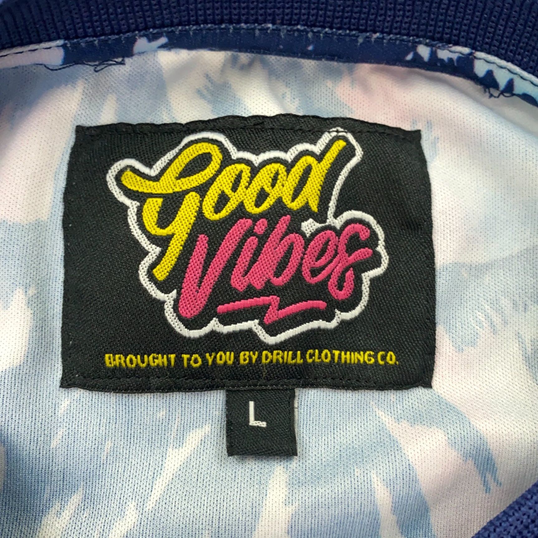 Vintage Good Vibes Shirt Mens L Blue Short Sleeve Crew Neck Beach Palm Trees T-Shirt 90s? (No 90s) Size US L / EU 52-54 / 3 - 5 Thumbnail