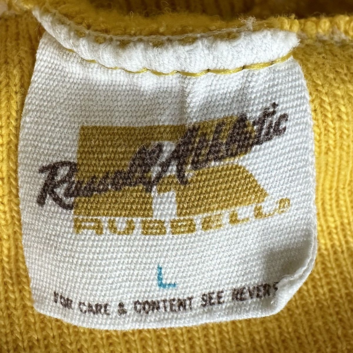 Russell Athletic 70s Russell Athletic Gold Tag Made in USA Distressed Hoodie Size US L / EU 52-54 / 3 - 3 Thumbnail