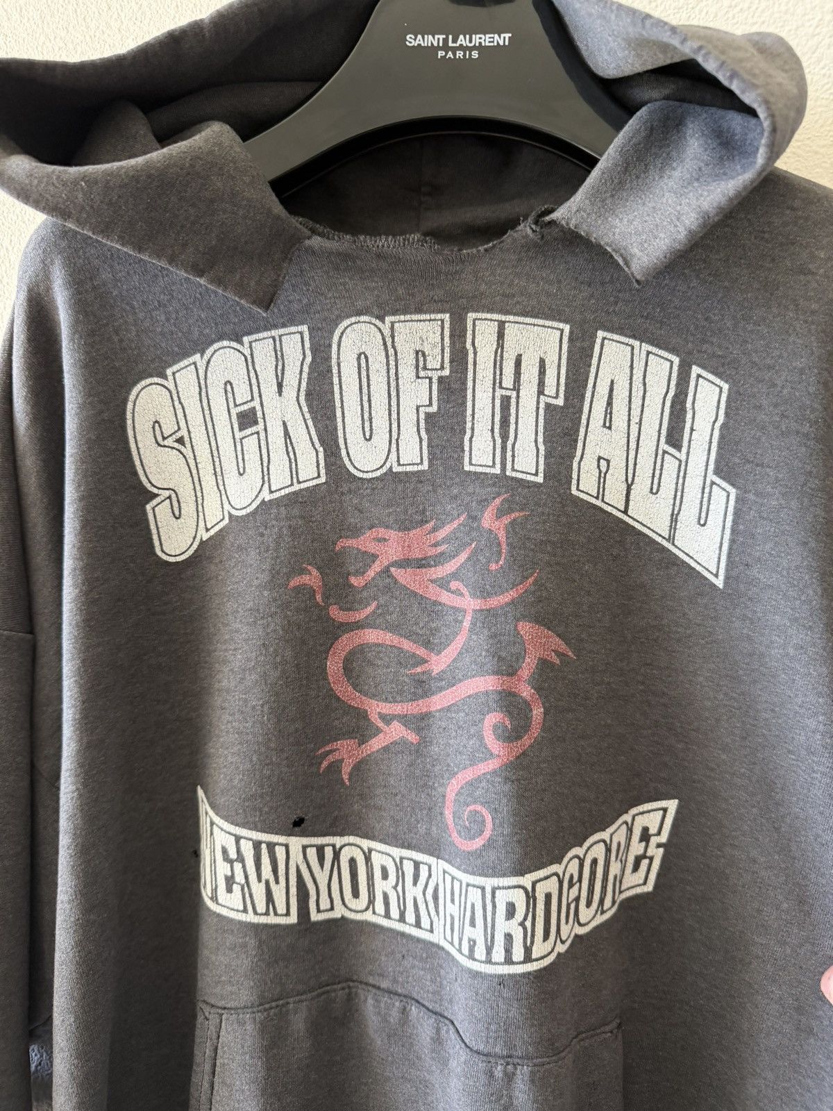 Vintage 90s Thrashed Sick Of It All Hoodie Size US XL / EU 56 / 4 - 2 Thumbnail