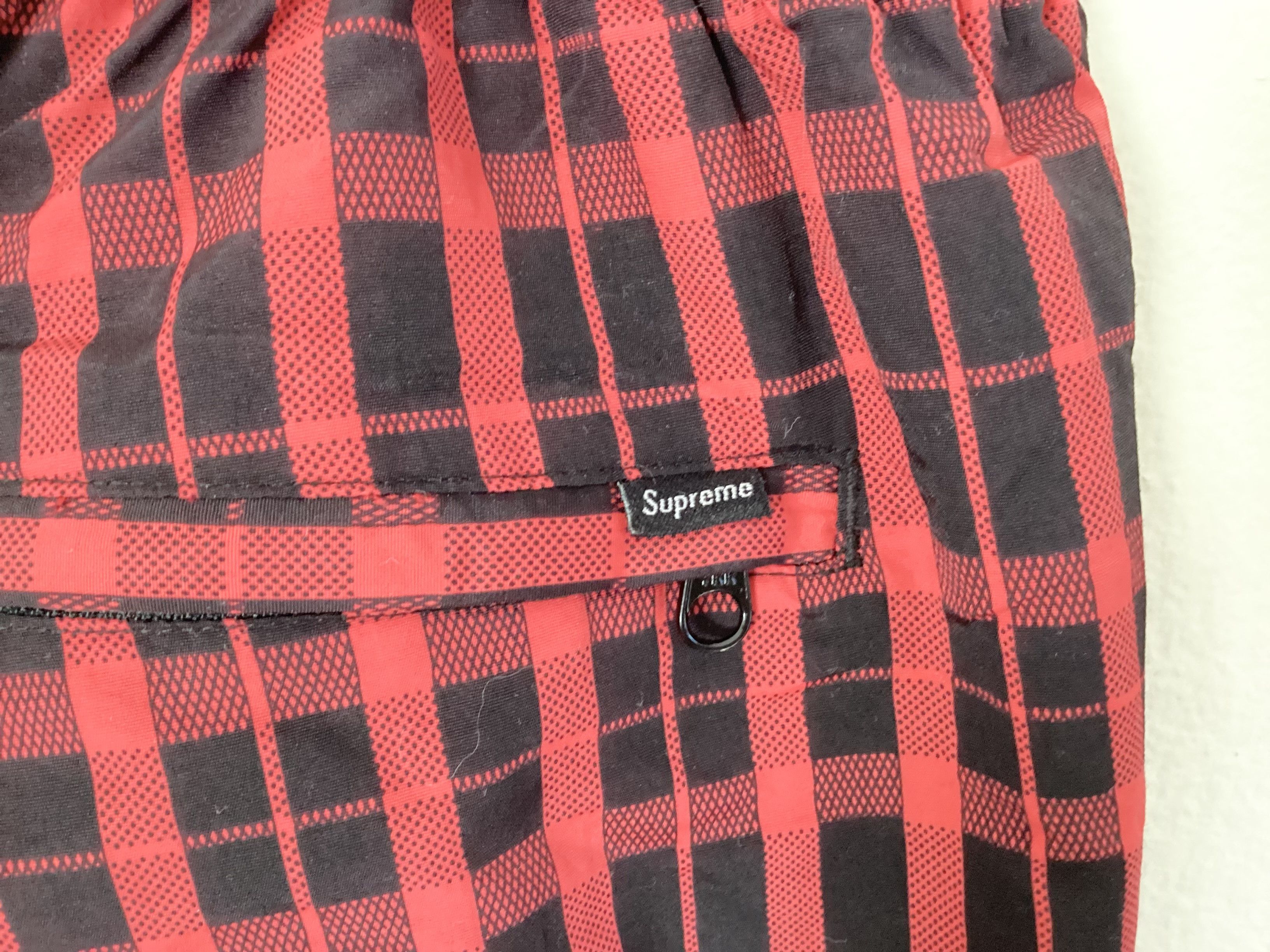 Supreme (M)Supreme Nylon Plaid Track Pant Red Plaid 2018FW Size US 32 / EU 48 - 3 Thumbnail