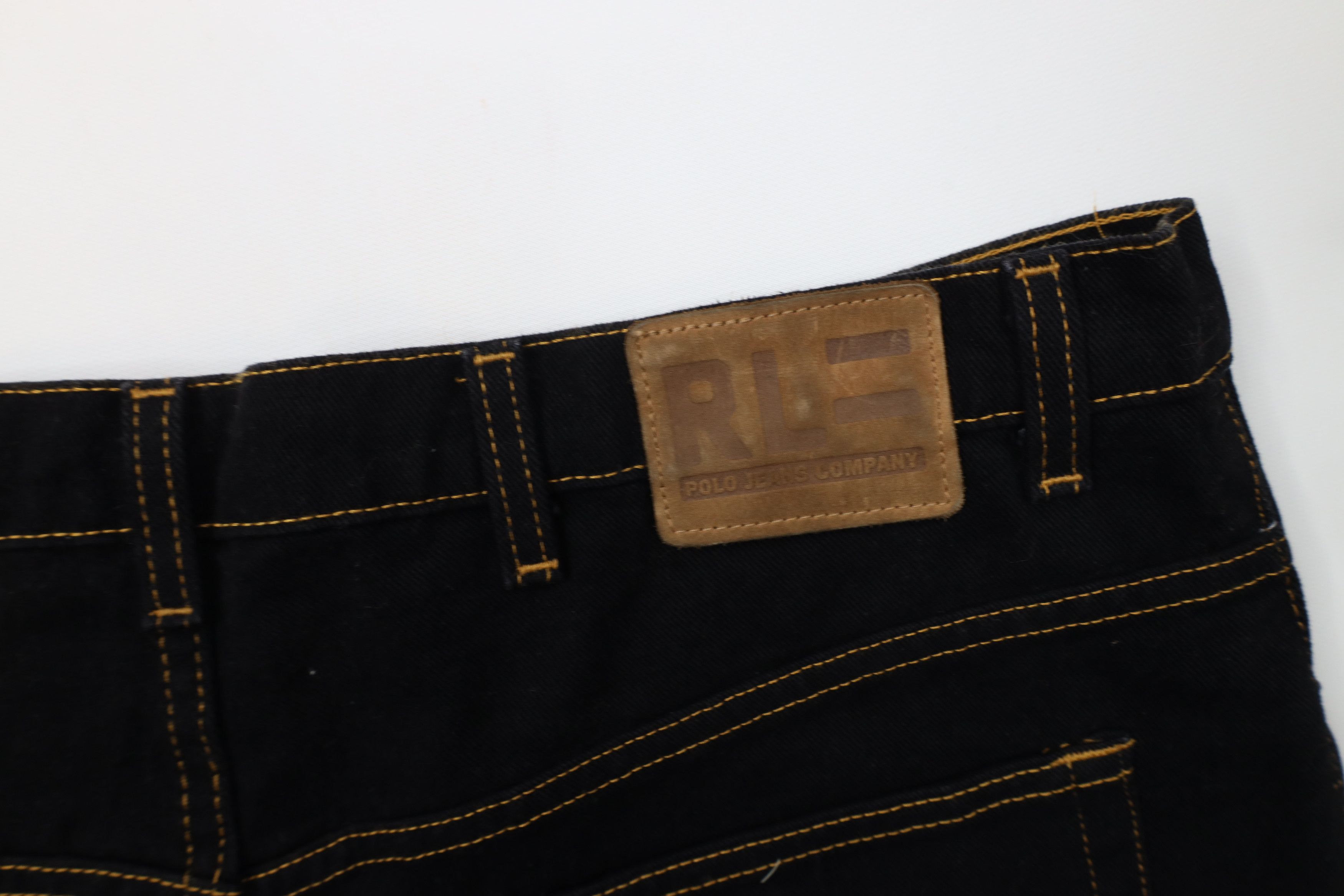 Polo Ralph Lauren Vintage 90s Ralph Lauren Loose Fit Wide Leg Jeans Black Size US 38 / EU 54 - 16 Thumbnail