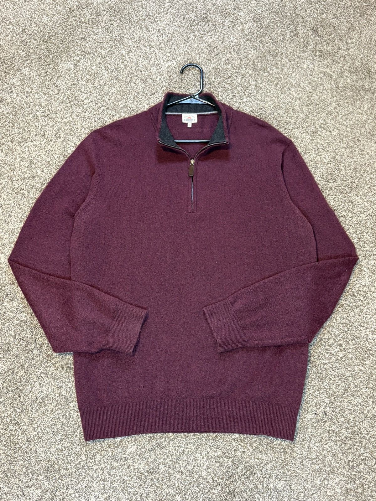 Faherty Faherty Jackson 1/4 Zip Pullover Sweater Mens XL Red Heather Size US XL / EU 56 / 4 - 10 Thumbnail