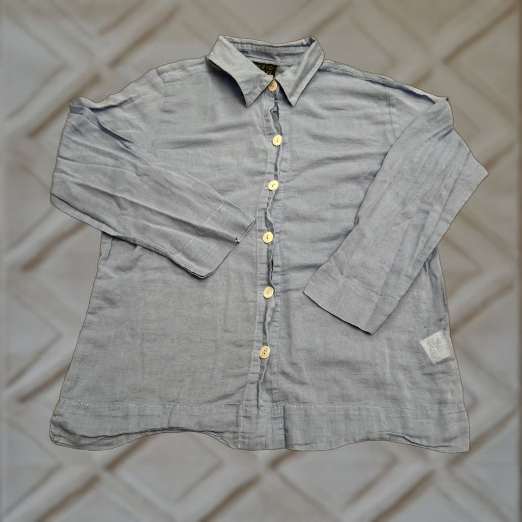 Vintage Sigrid Olsen Button-Up Shirt Womens 4 Petite Cotton Long Sleeve Top Blue Size S / US 4 / IT 40 - 1 Thumbnail