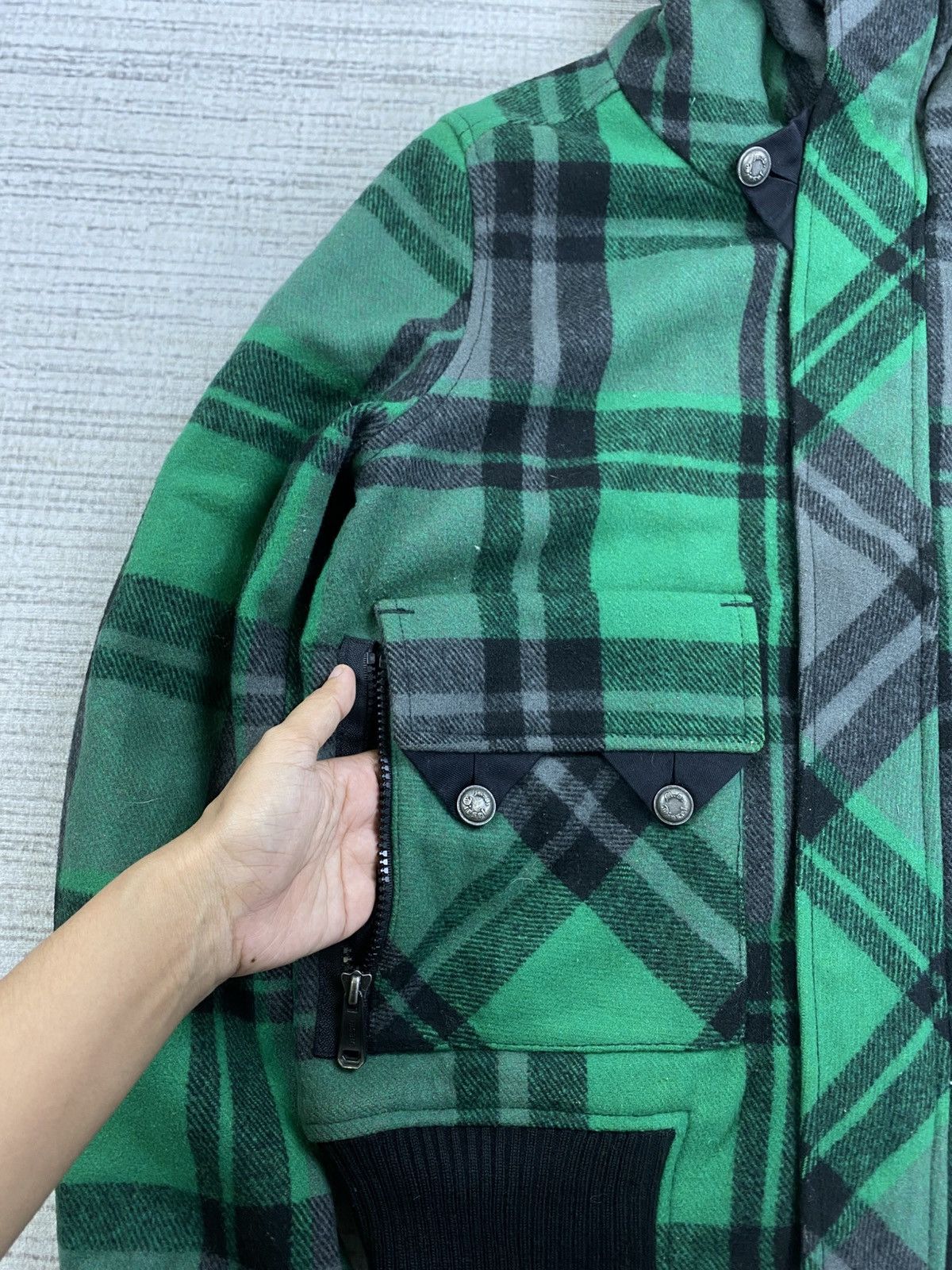Diesel 🔥Diesel Green Checked Multipocket Lined Sherpa Jacket Size US M / EU 48-50 / 2 - 10 Thumbnail