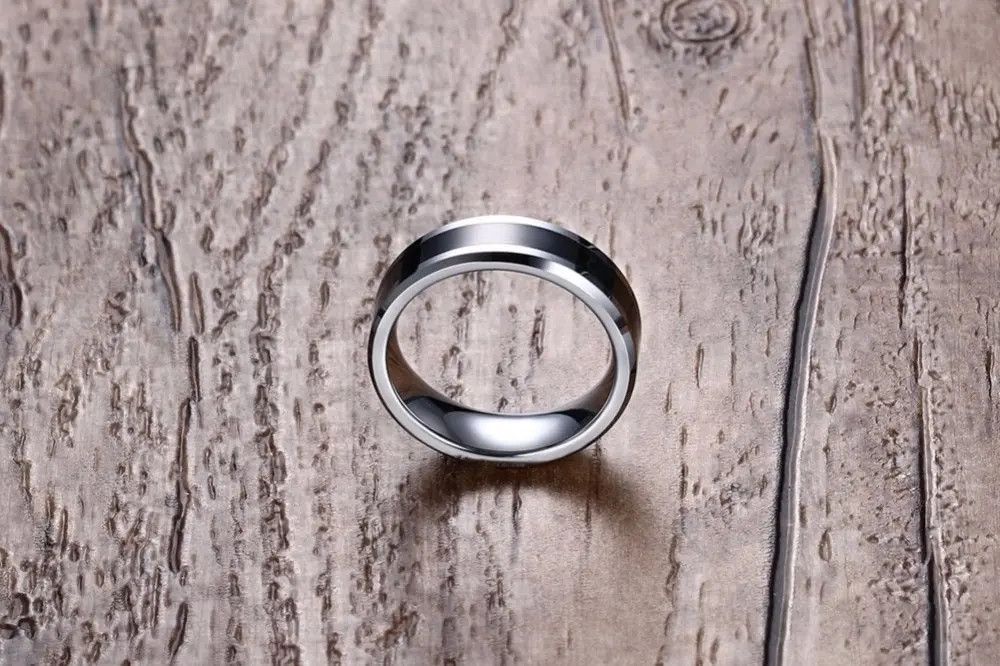 Jewelry 6MM Men's Carbide Black Enamel Ring Size ONE SIZE - 2 Thumbnail