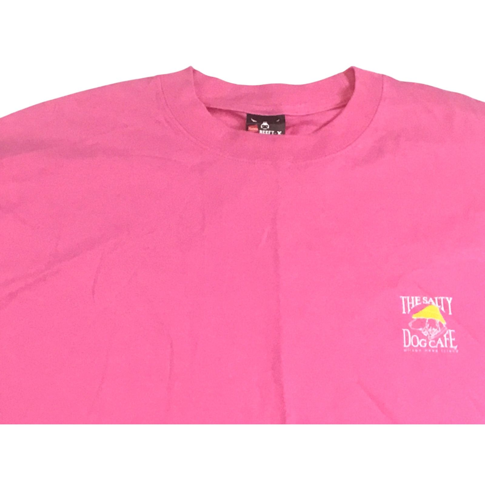 Hanes Salty Dog Cafe T-Shirt Pink Yellow White Classic Logo Size L Size L / US 10 / IT 46 - 2 Thumbnail
