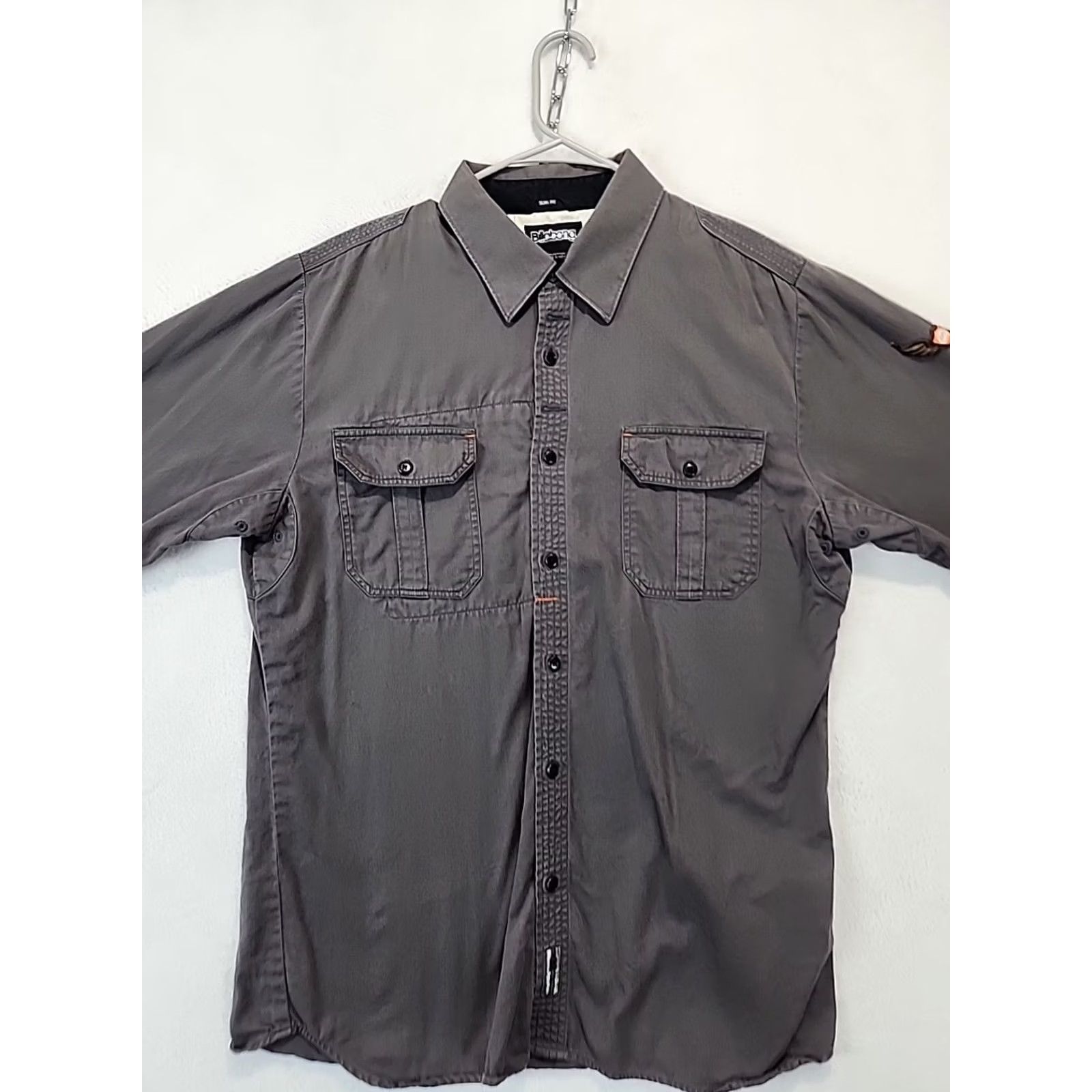 Billabong Billabong Mens L Gray Long Sleeve Button-Up Shirt Grunge Skater Mechanics Pocketed Casual Size US L / EU 52-54 / 3 - 2 Thumbnail