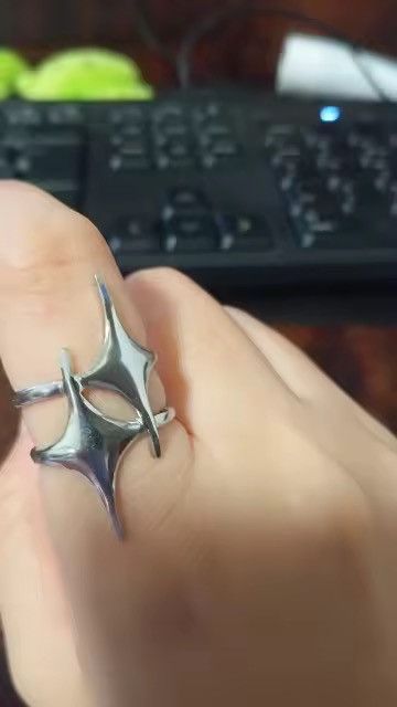 Other Y2K Cross Star Open Rings Size ONE SIZE - 4 Thumbnail