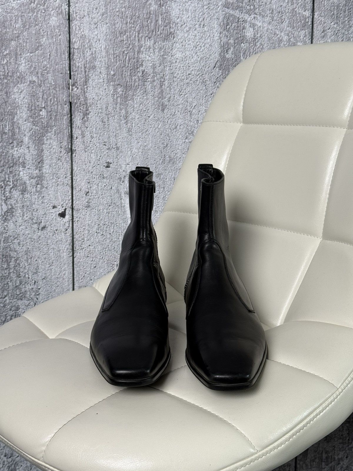 Dior × Hedi Slimane Dior Homme AW 2007 HEDI SLIMANE Era Zip-Up Leather Boots Size US 8.5 / EU 41-42 - 16 Thumbnail