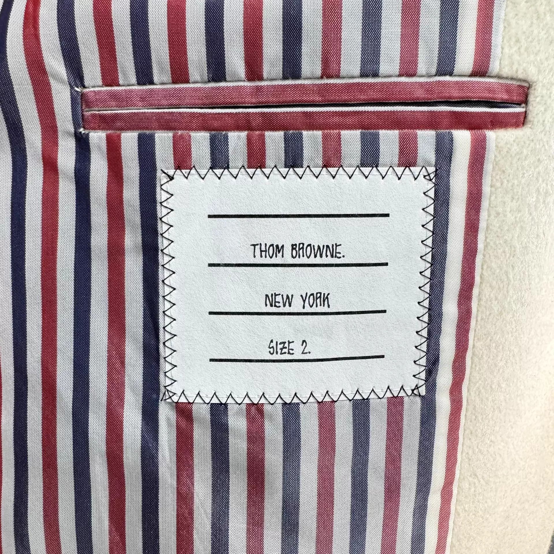 Thom Browne TB Wool Stripe Padded Shoulders Coat Size 2 New KL10816 Size XS / US 0-2 / IT 36-38 - 7 Thumbnail
