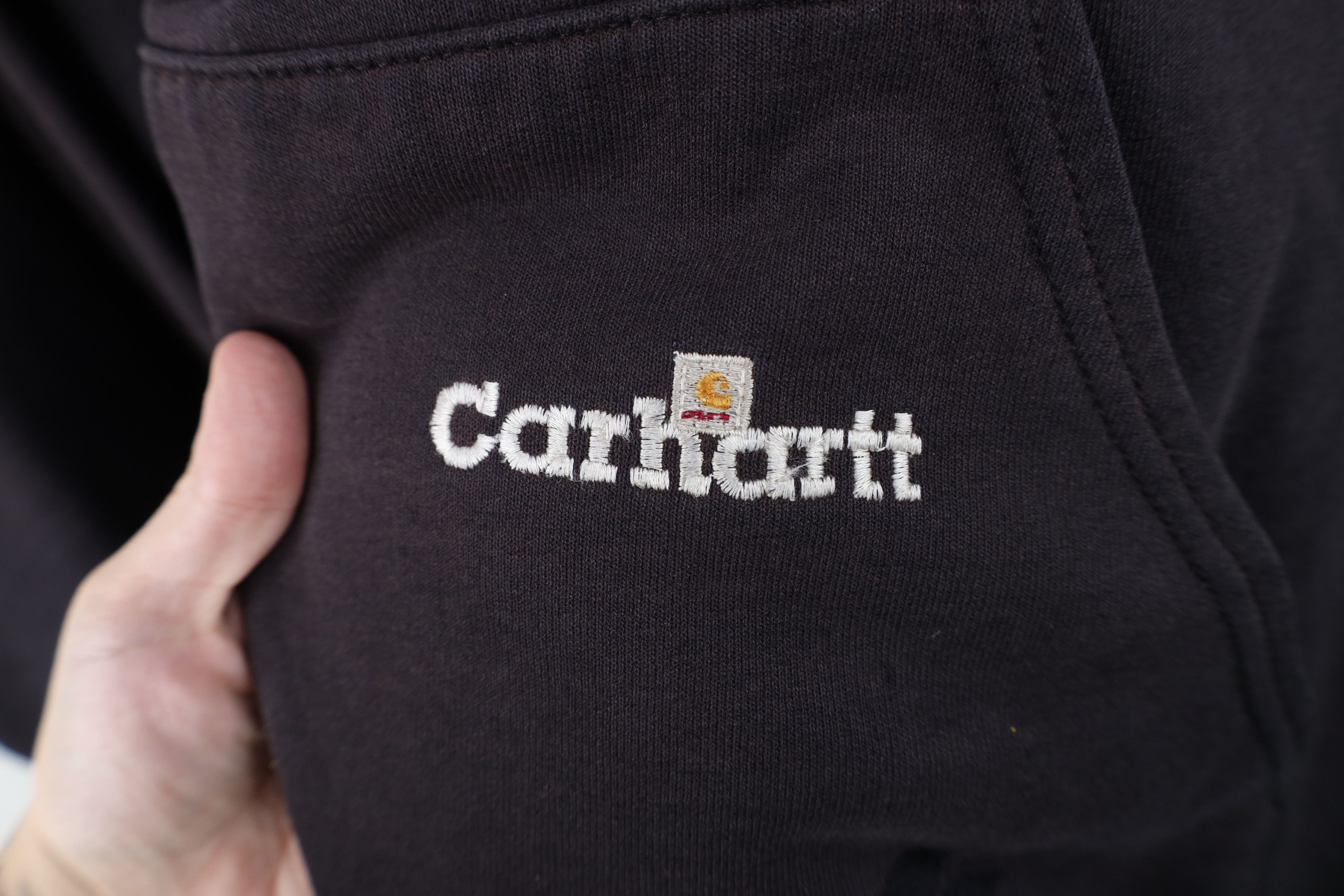 Carhartt × Vintage Vintage Y2K Carhartt Spell Out Heavyweight Hoodie Sweatshirt Size US XXL / EU 58 / 5 - 4 Thumbnail