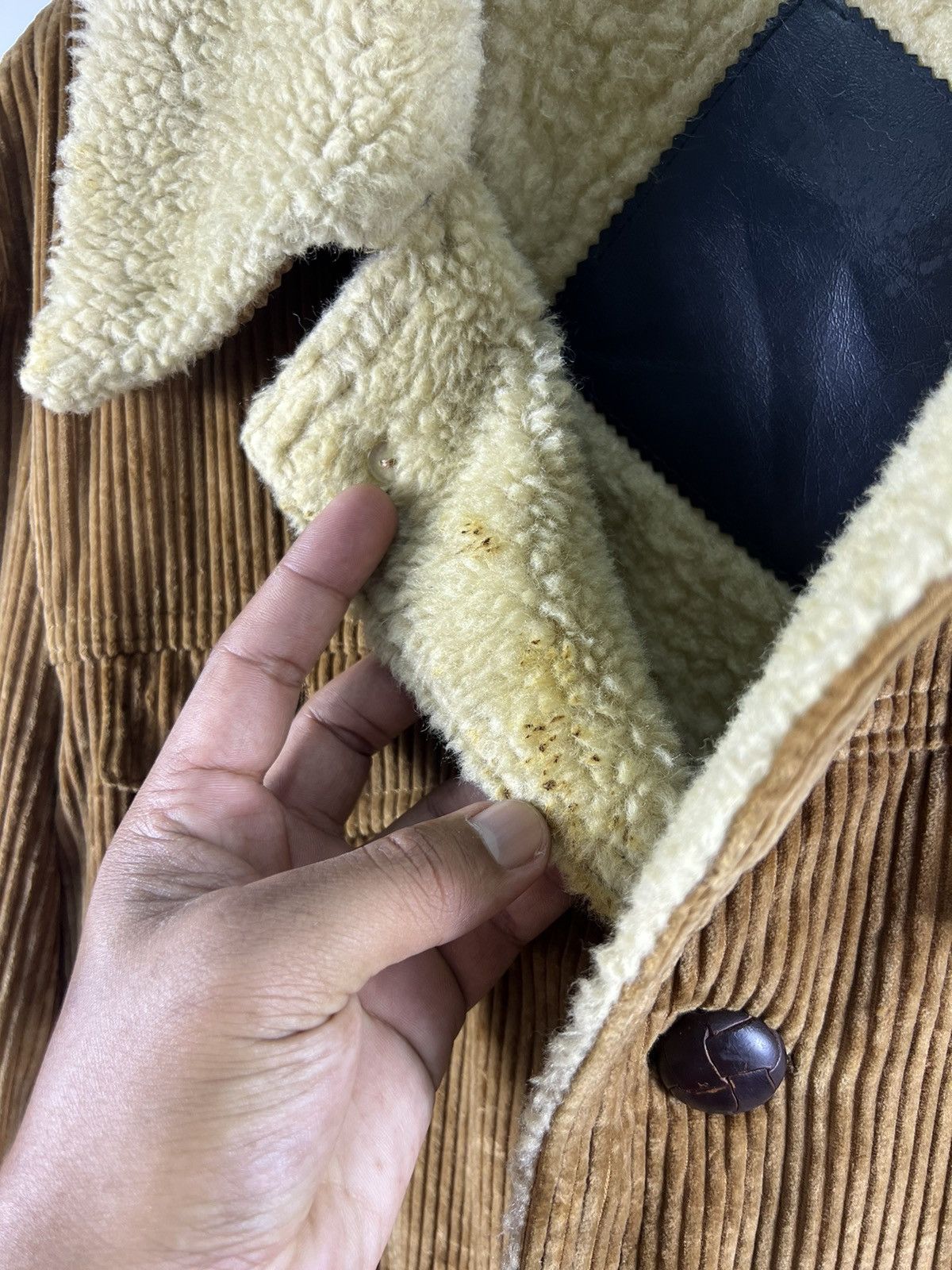 Japanese Brand Unknown Corduroy Shearling Trench Coat Size US S / EU 44-46 / 1 - 7 Thumbnail