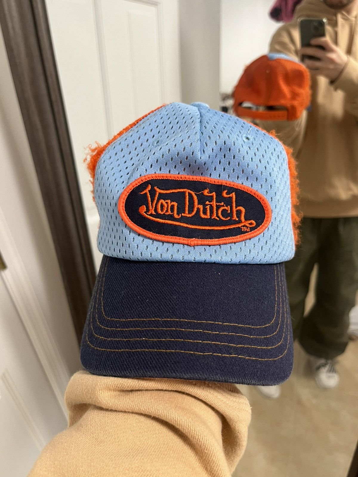 Von Dutch Von Dutch trucker hat vintage orange and blue Size ONE SIZE - 1 Thumbnail
