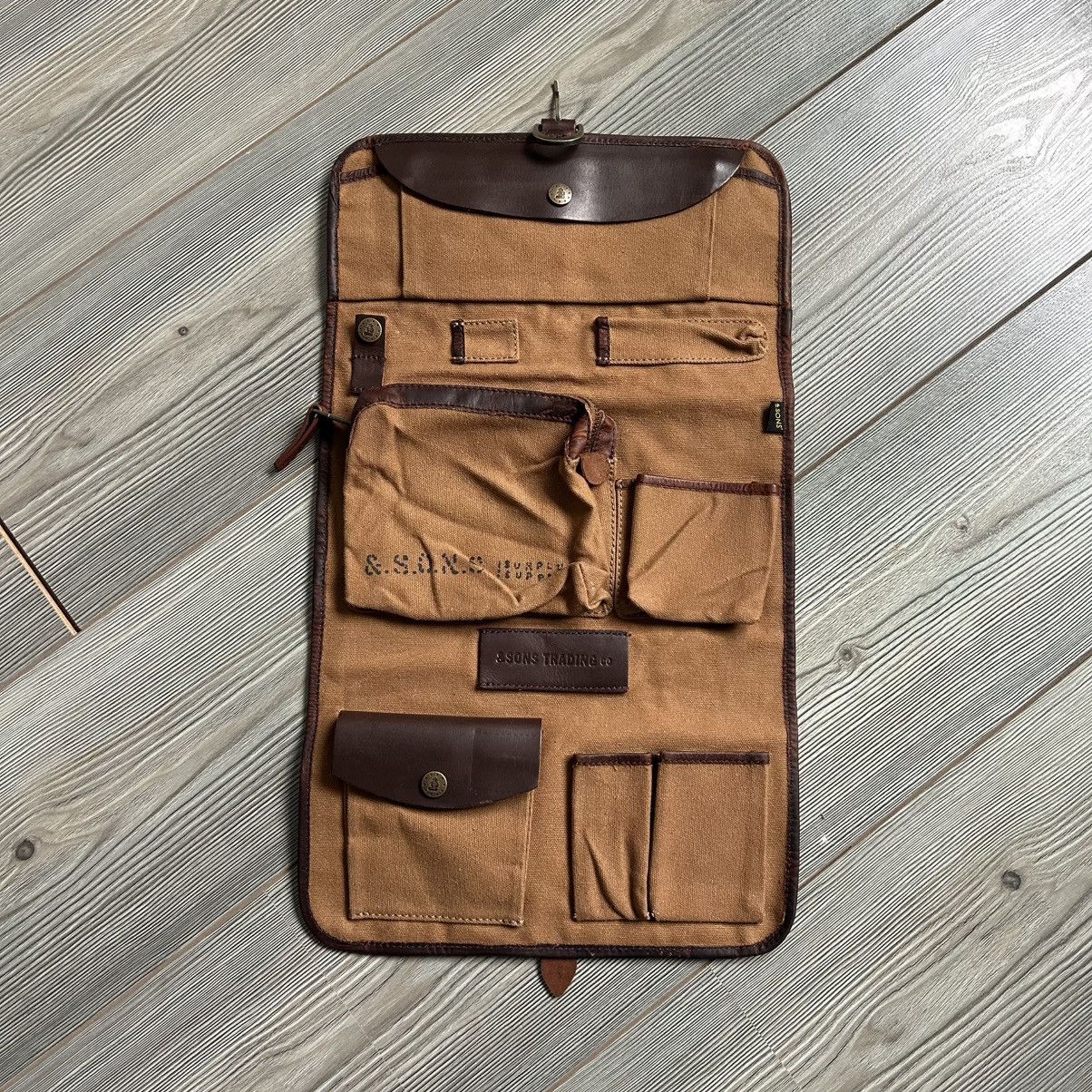 &SONS &Sons Waxed Canvas Toilet Bag Size ONE SIZE - 4 Thumbnail