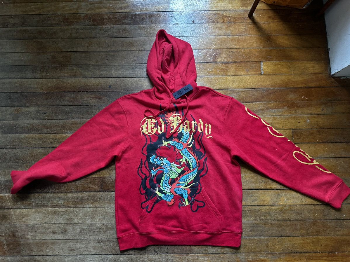 Ed Hardy Y2K Ed hardy red hoodie sz L Size US L / EU 52-54 / 3 - 3 Thumbnail