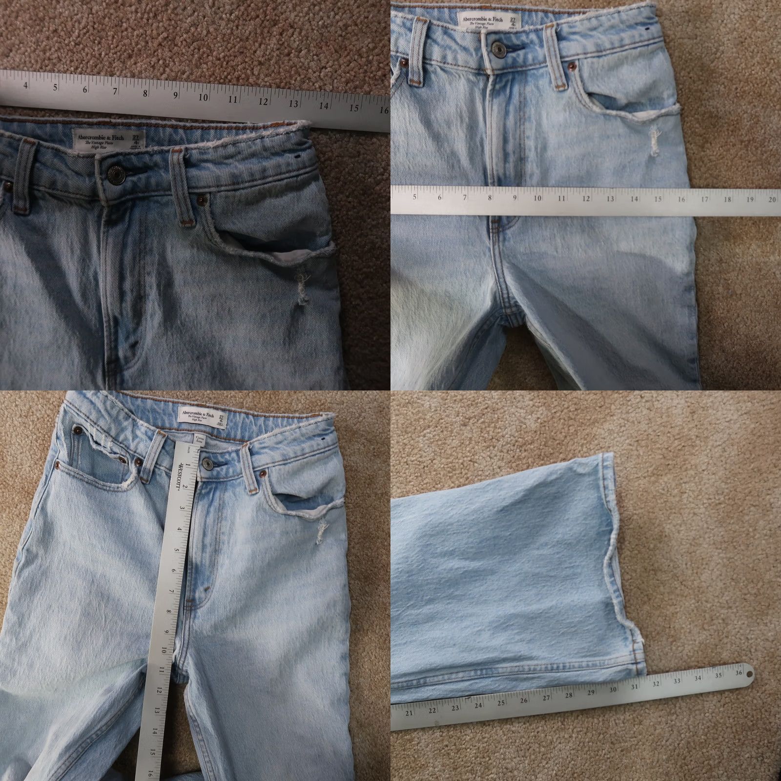 Abercrombie & Fitch Abercrombie & Fitch high rise flare jeans women'S 4/27 blue denim stretch Size 27" / US 4 / IT 40 - 8 Thumbnail