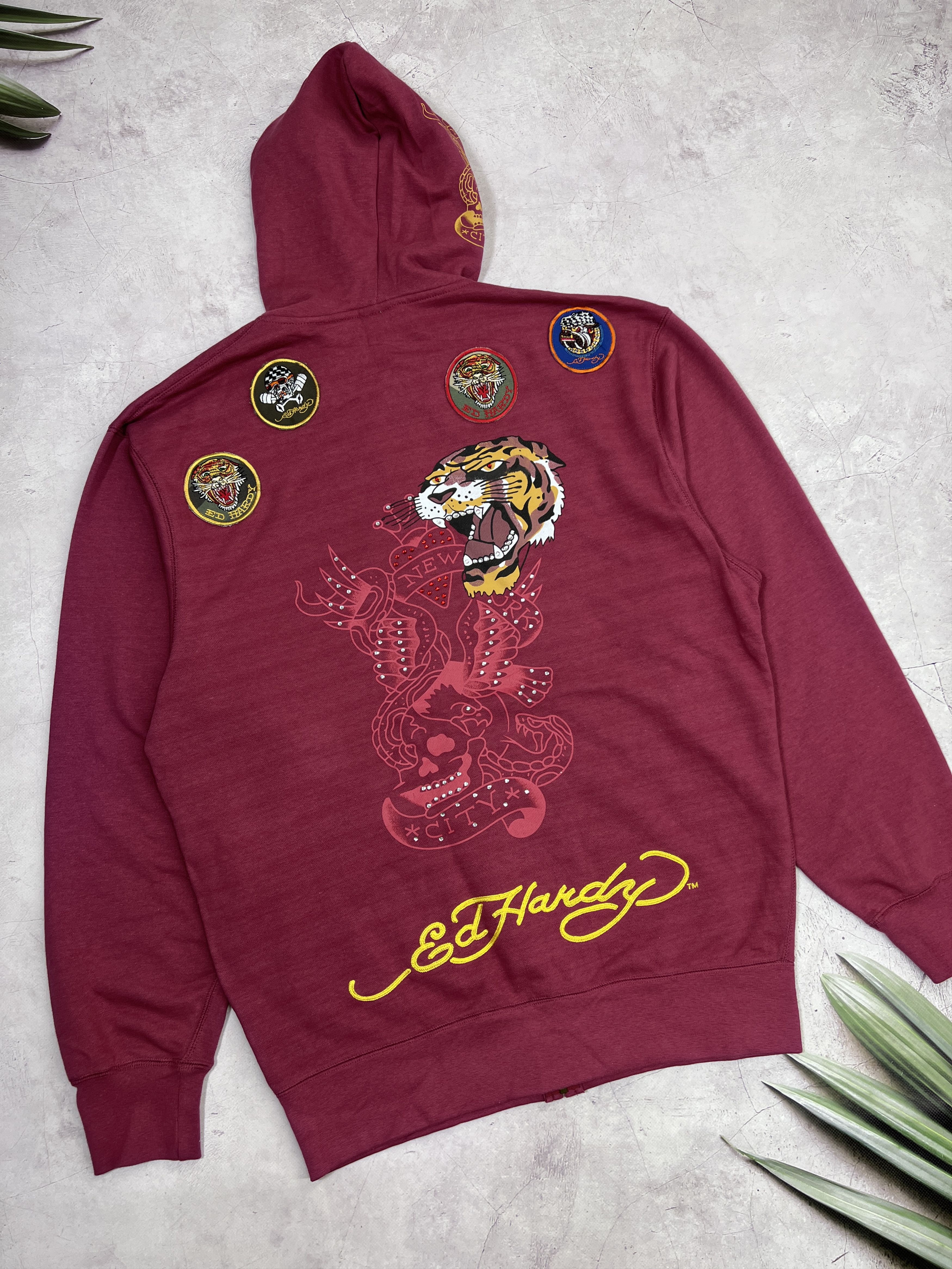Ed Hardy Y2K Ed Hardy Zip Up Hoodie Christian Audigier Tiger & Skull Size US XL / EU 56 / 4 - 13 Thumbnail