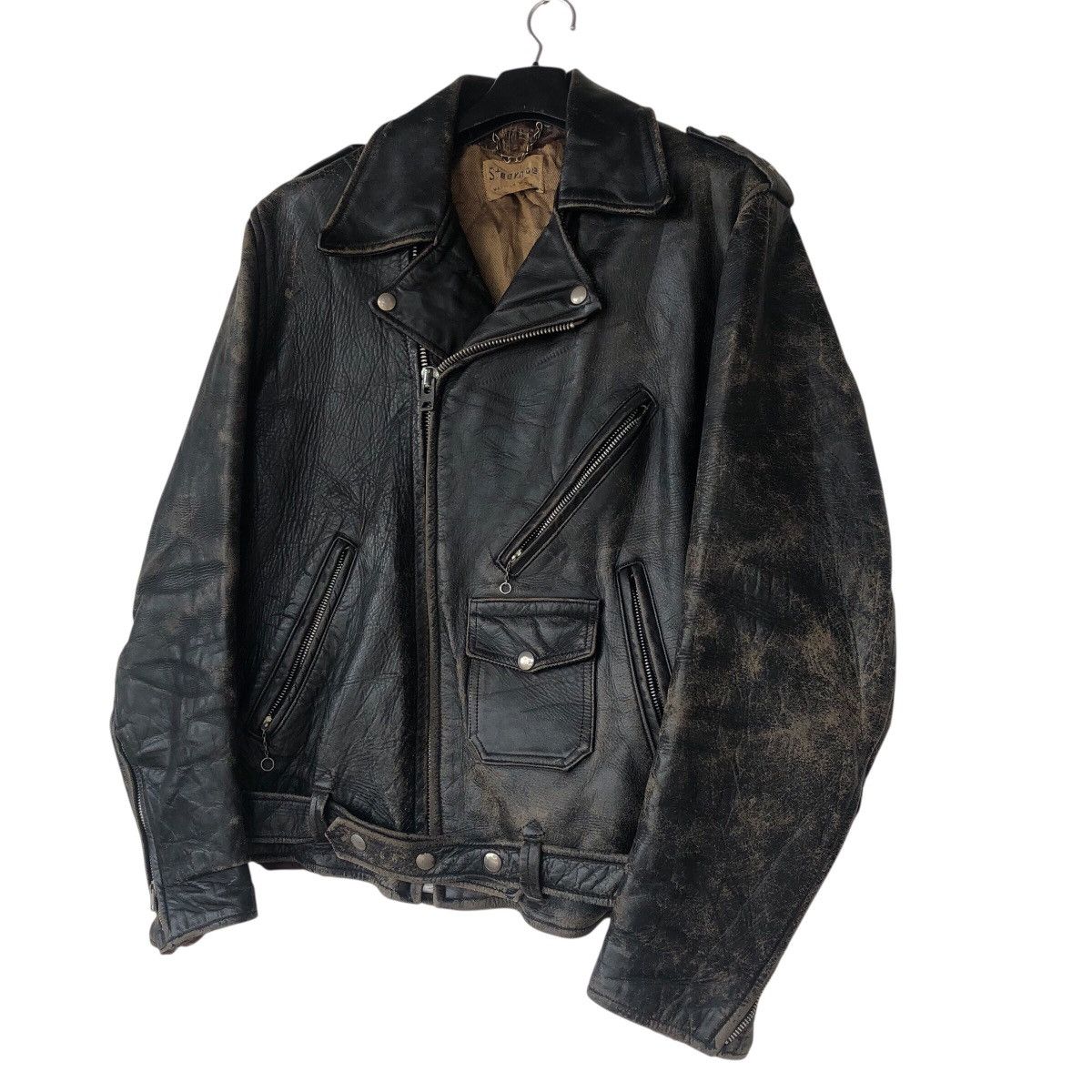 Leather × Vintage Steerhide Vintage Double Collar Leather Jacket Size US M / EU 48-50 / 2 - 6 Thumbnail