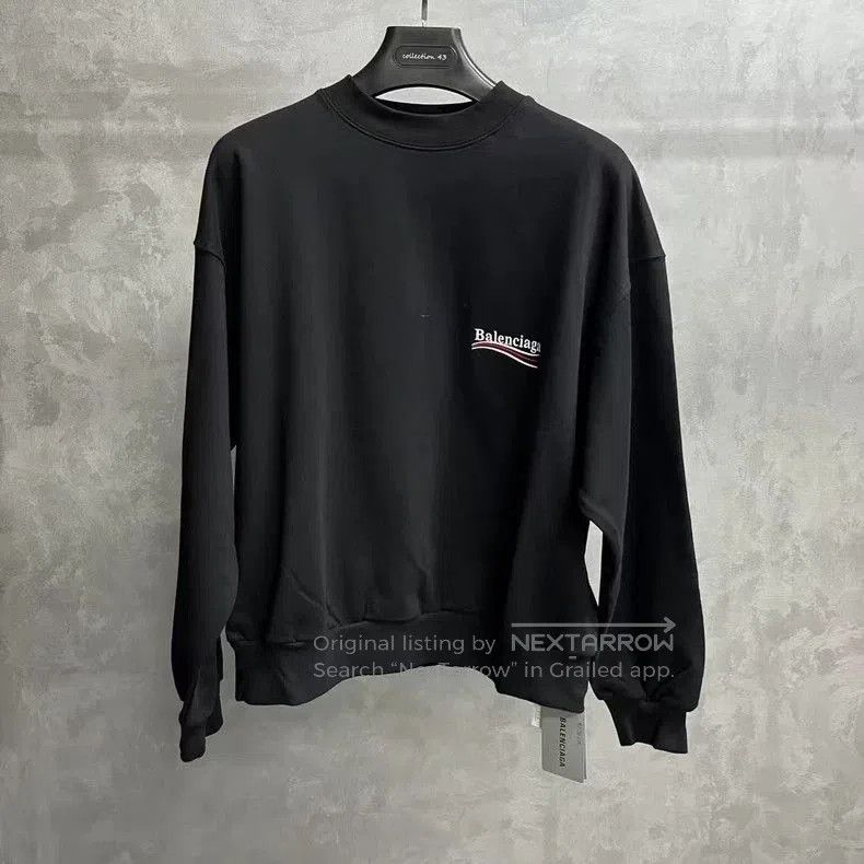 Balenciaga Balenciaga Black Logo Embroidered Sweatshirt. Size US XS / EU 42 / 0 - 1 Thumbnail