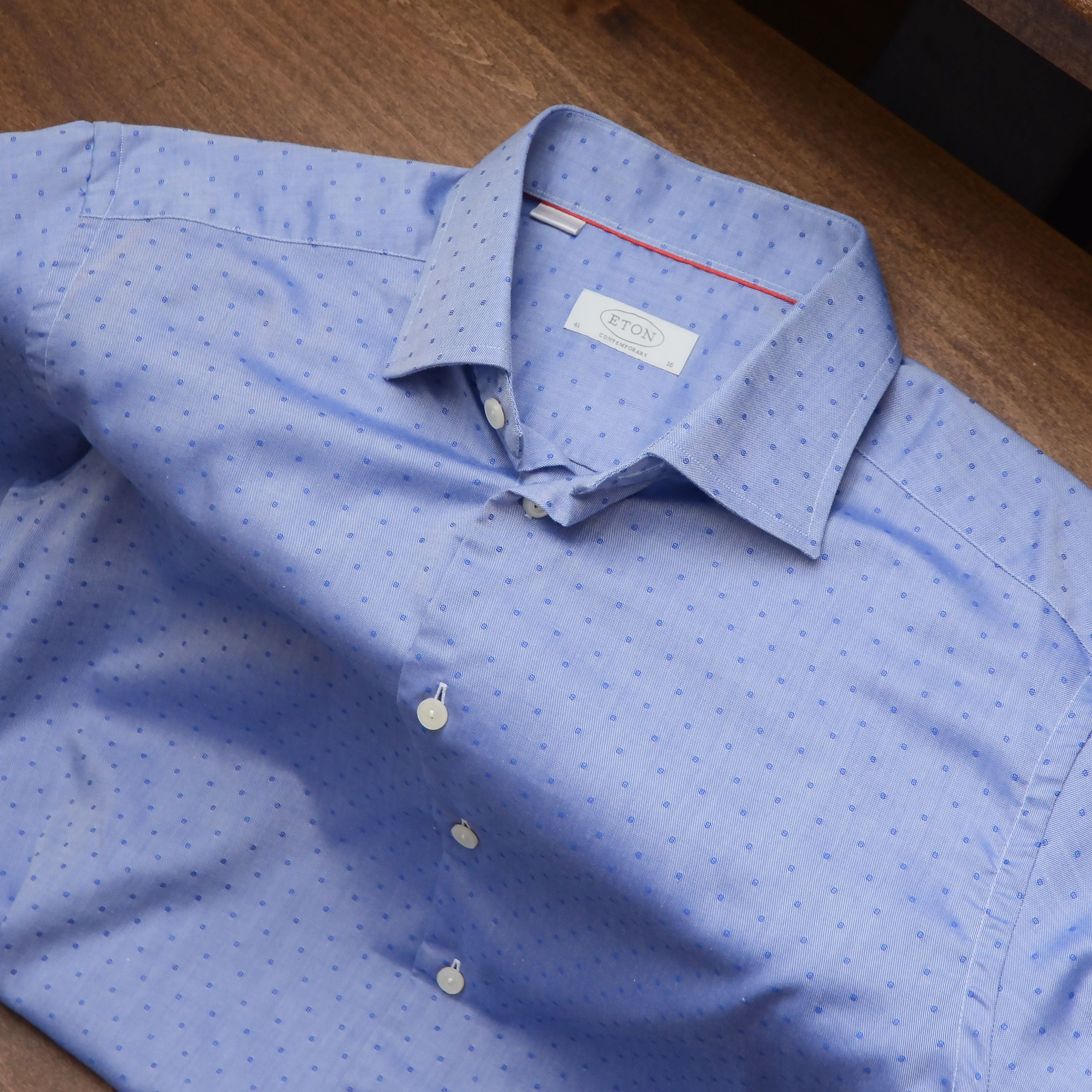 Eton Eton Contemporary Shirt size 16 41 Blue Mini Owl Print Size US L / EU 52-54 / 3 - 5 Thumbnail