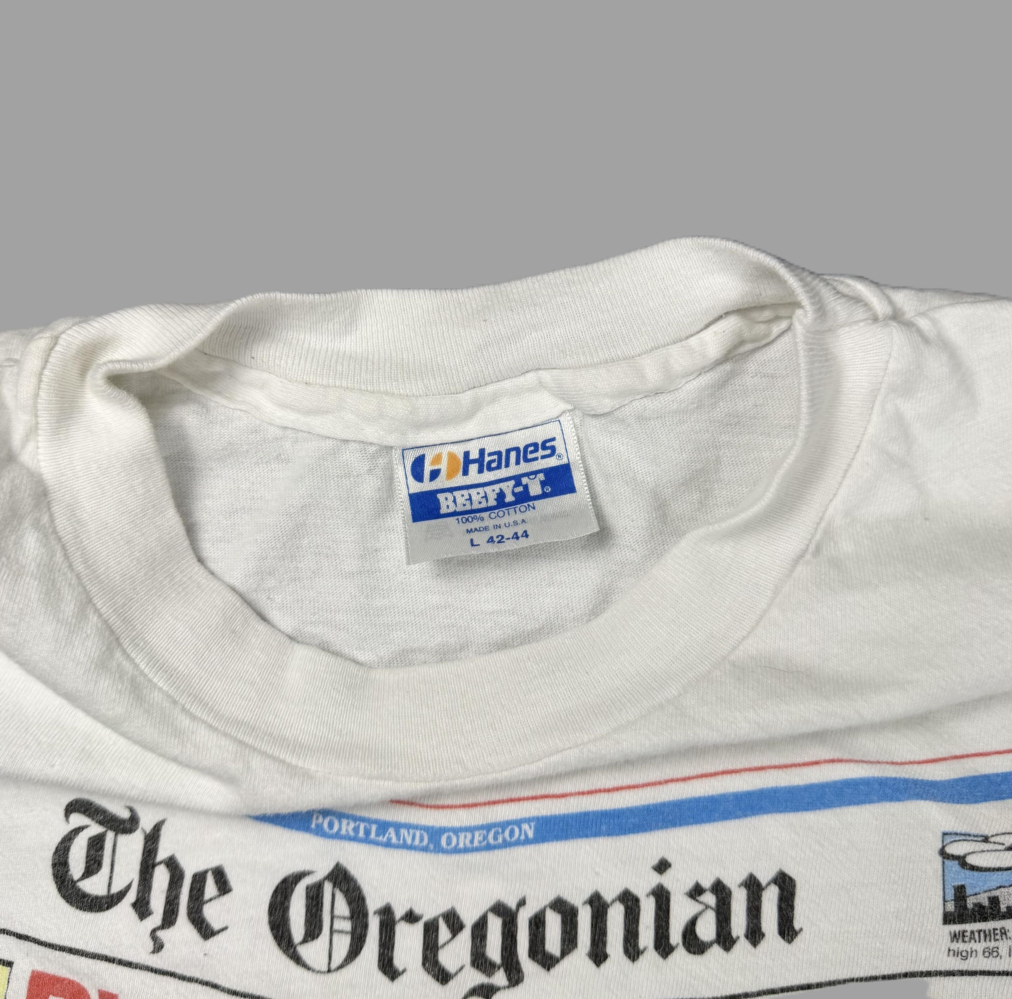 Vintage Vintage Single Stitch 1990 Oregonian Blazers Tee Large Size US L / EU 52-54 / 3 - 6 Thumbnail