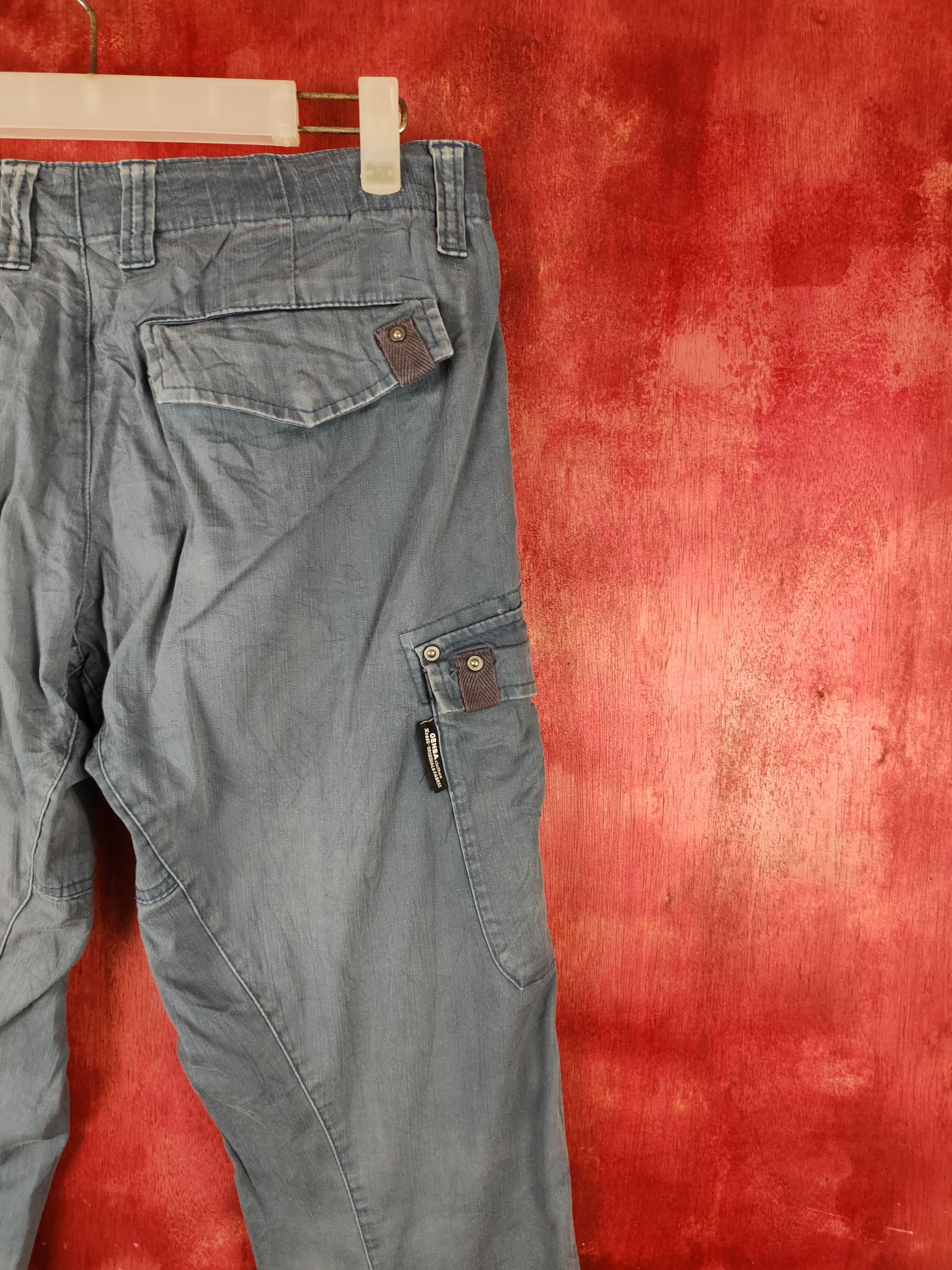 Japanese Brand Genba-Xebec Blue Multipocket Tactical Cargo Pants #S1304 Size US 31 - 10 Thumbnail