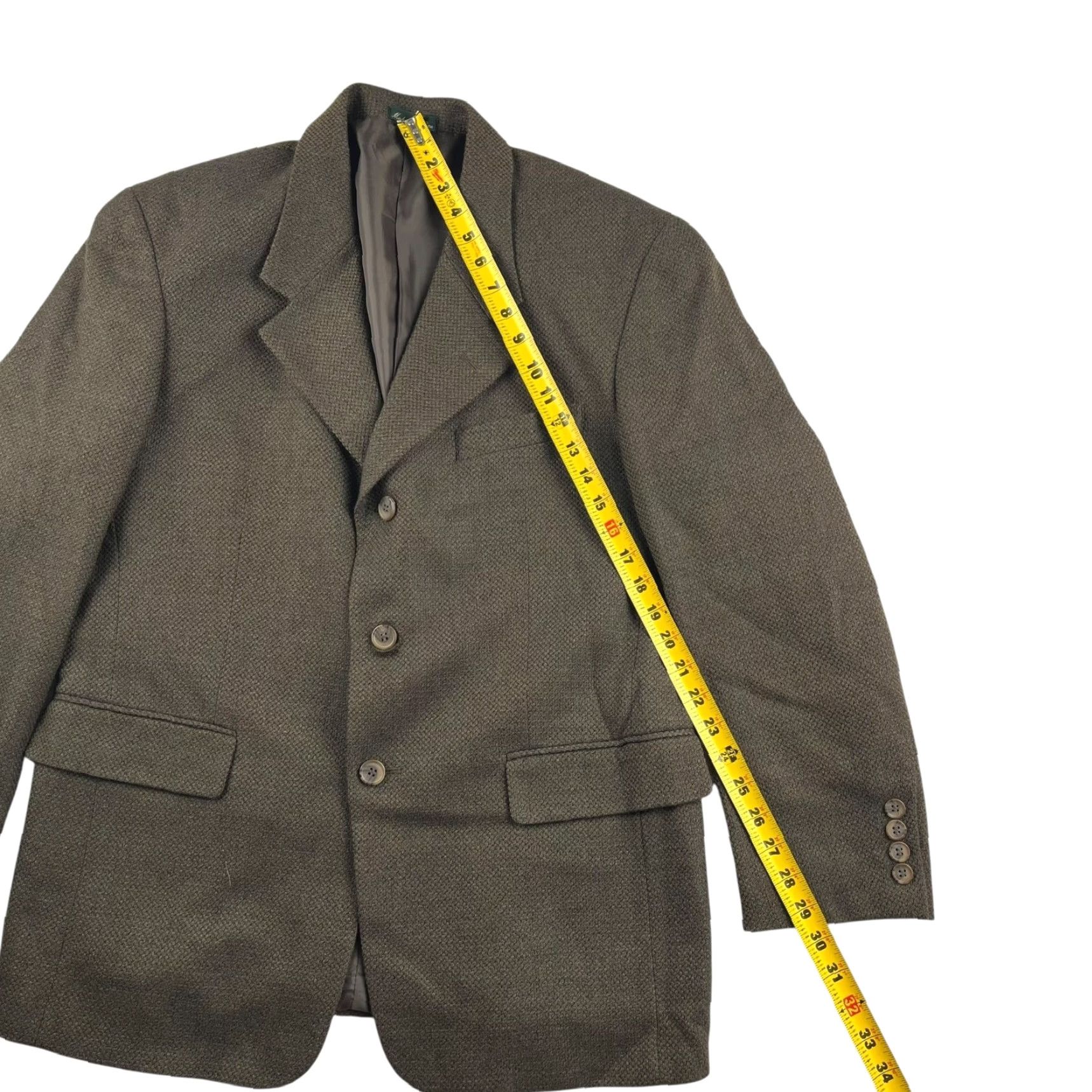 Vintage VTG Hill & Archer Men’s Wool Knit 3/2 Roll Blazer Jacket Brown 40S Size 40R - 7 Thumbnail