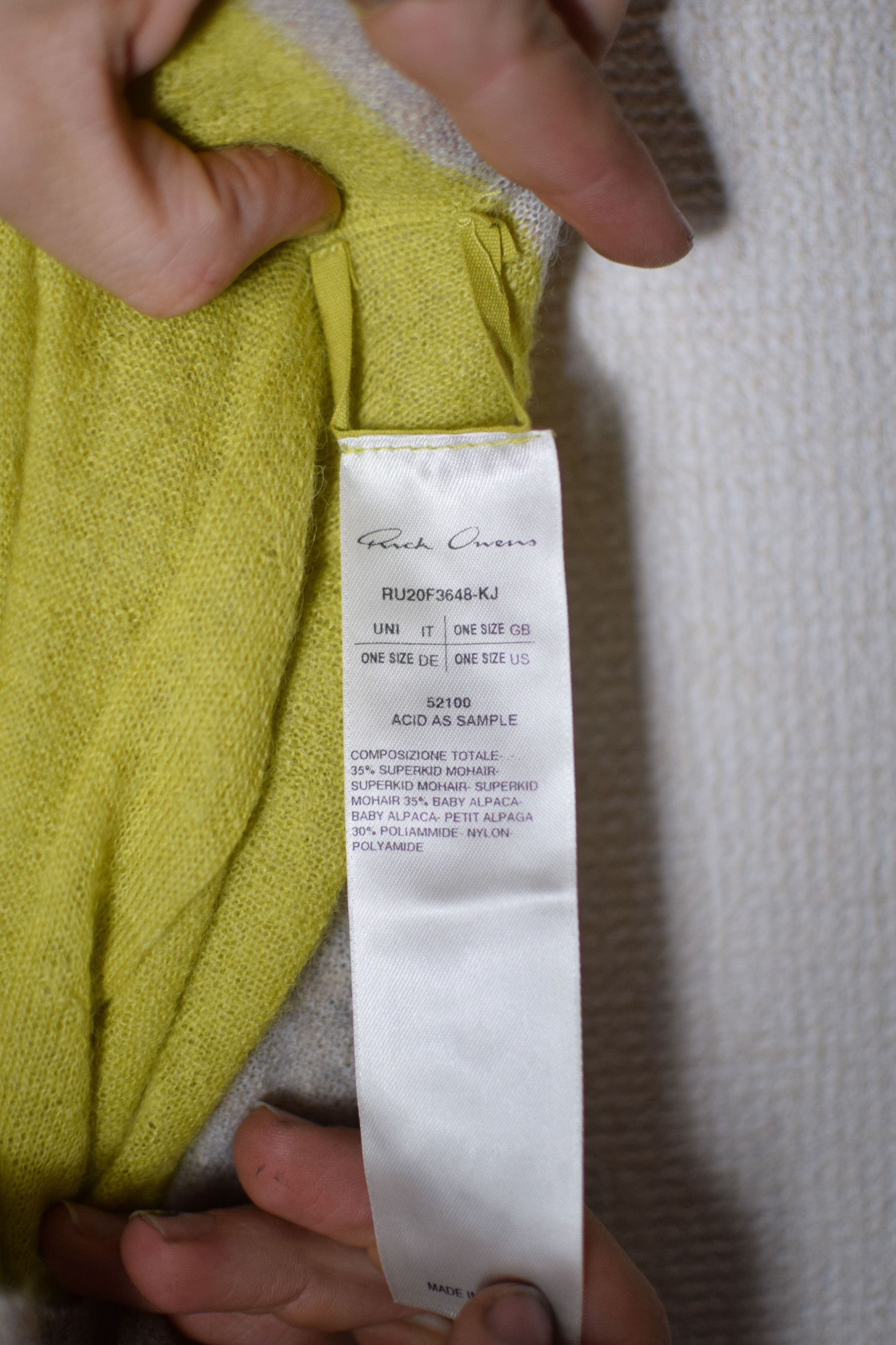 Rick Owens Rick Owens AW20 Performa Acid Knit - RU20F3648-KJ Size US L / EU 52-54 / 3 - 9 Thumbnail