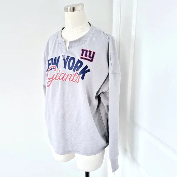 NFL Official NY Giants Split V-Neck Sweatshirt Fall Gift Travel Size L / US 10 / IT 46 - 3 Thumbnail