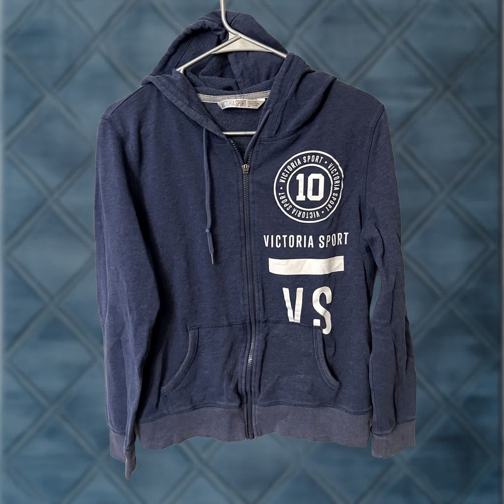 Victoria's Secret Victoria Sport By Victoria’s Secret Hoodie Size Medium Blue Black Zip Size M / US 6-8 / IT 42-44 - 1 Thumbnail