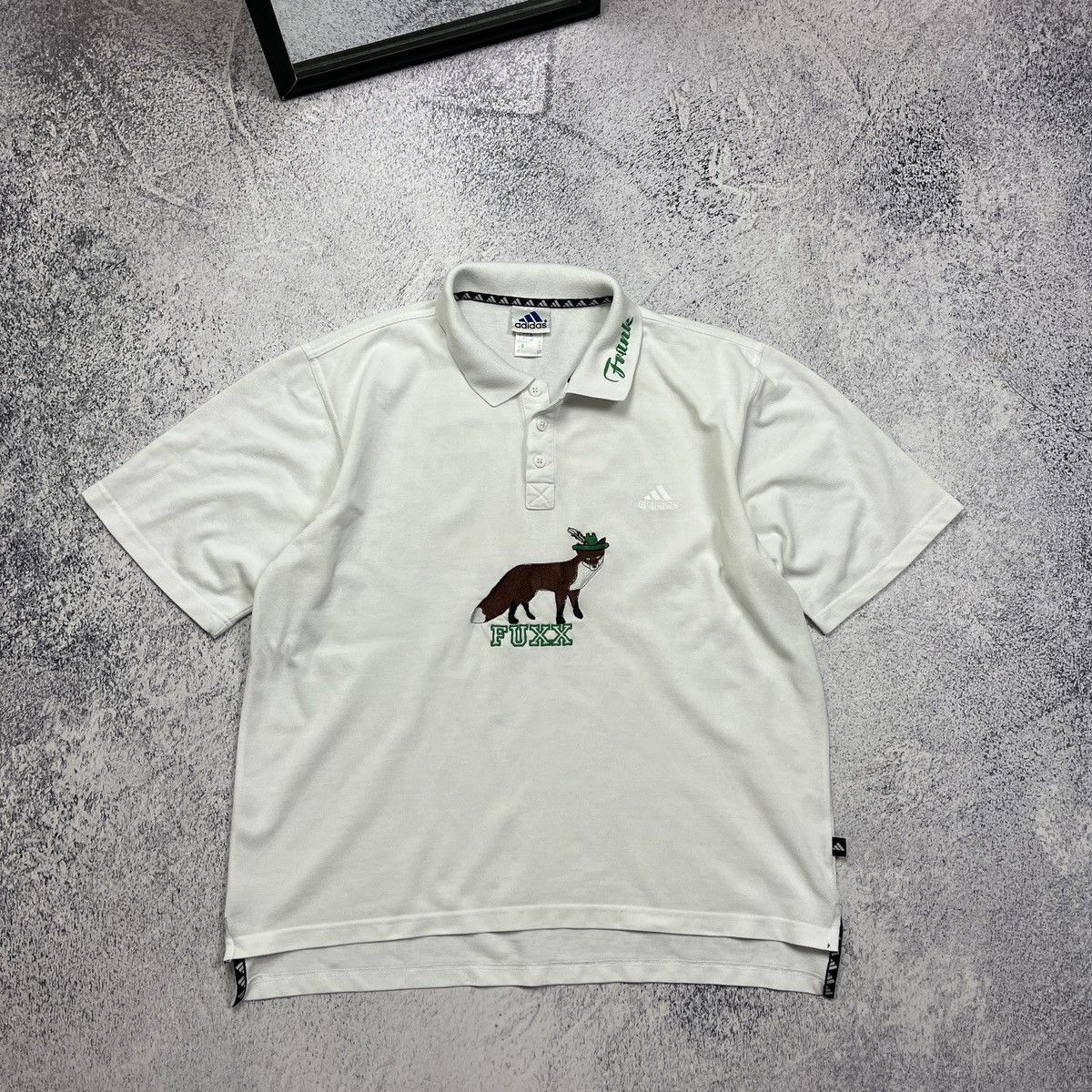 Adidas × Vintage Vintage Adidas Polo Shirt Fox Big Logo Animal Outdoor Rare Size US XL / EU 56 / 4 - 1 Thumbnail