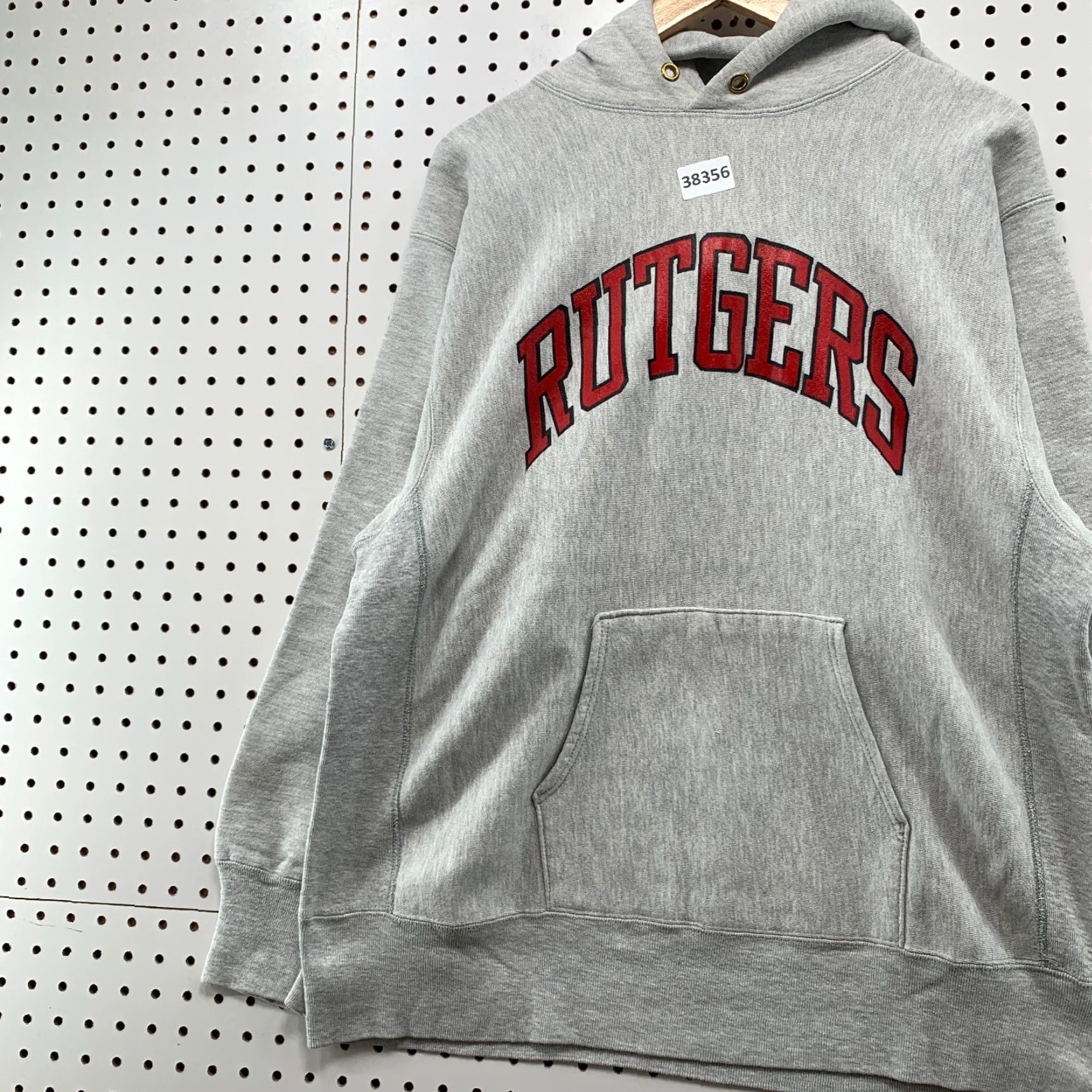 Champion Vintage 1980s Rutgers Hoodie Sweatshirt Men XL Gray Champion Reverse Weave USA 23x27 Graphic Print Pullover Heavyweight Size US XL / EU 56 / 4 - 3 Thumbnail