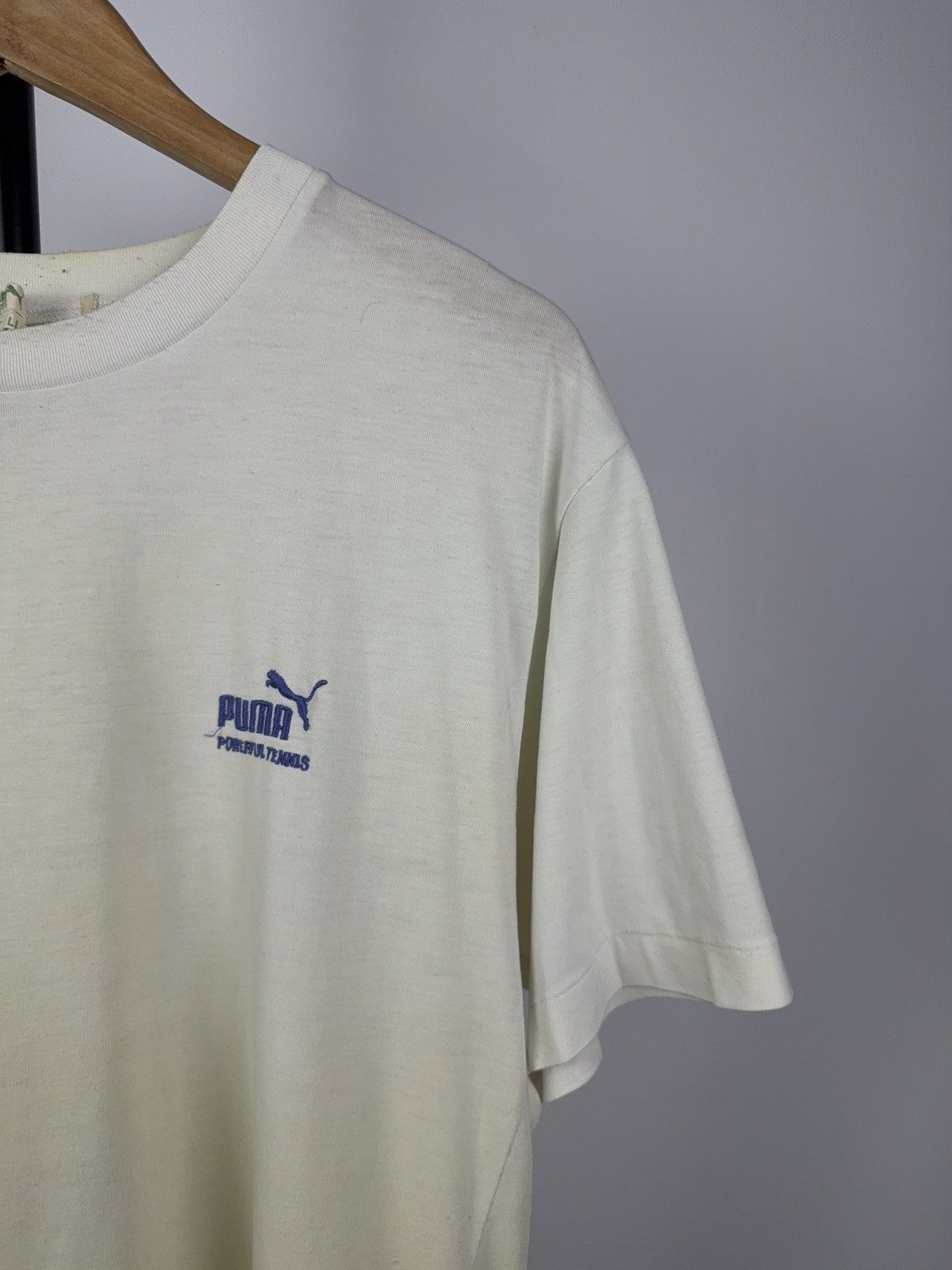 Puma × Vintage Vintage Rare 70s 80s PUMA powerfull Tennis Tee Shirt Size US L / EU 52-54 / 3 - 2 Thumbnail