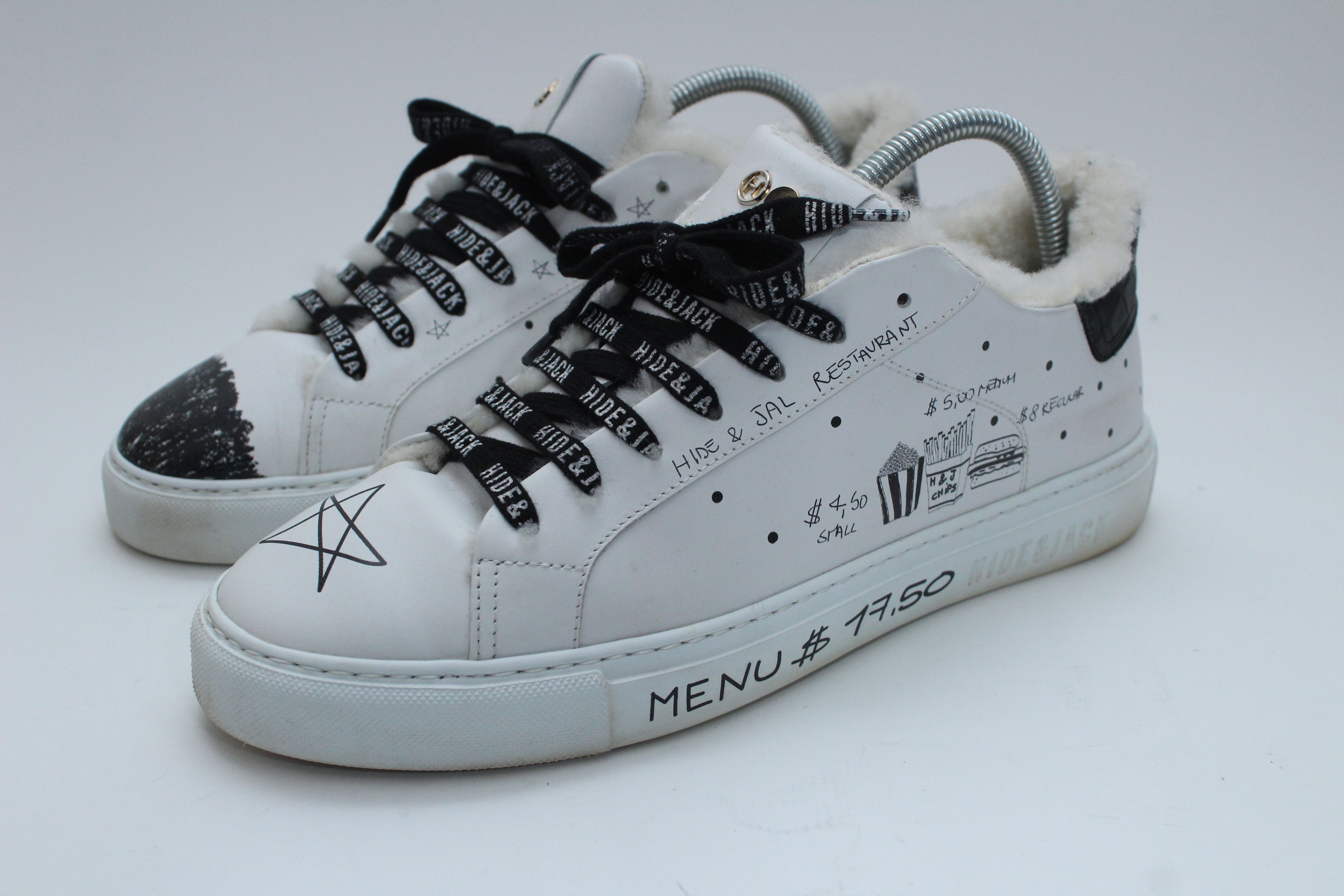 Vintage Hide&Jack x SAL Restaurant Graphic White Sneakers Size US 8 / EU 41 - 4 Thumbnail