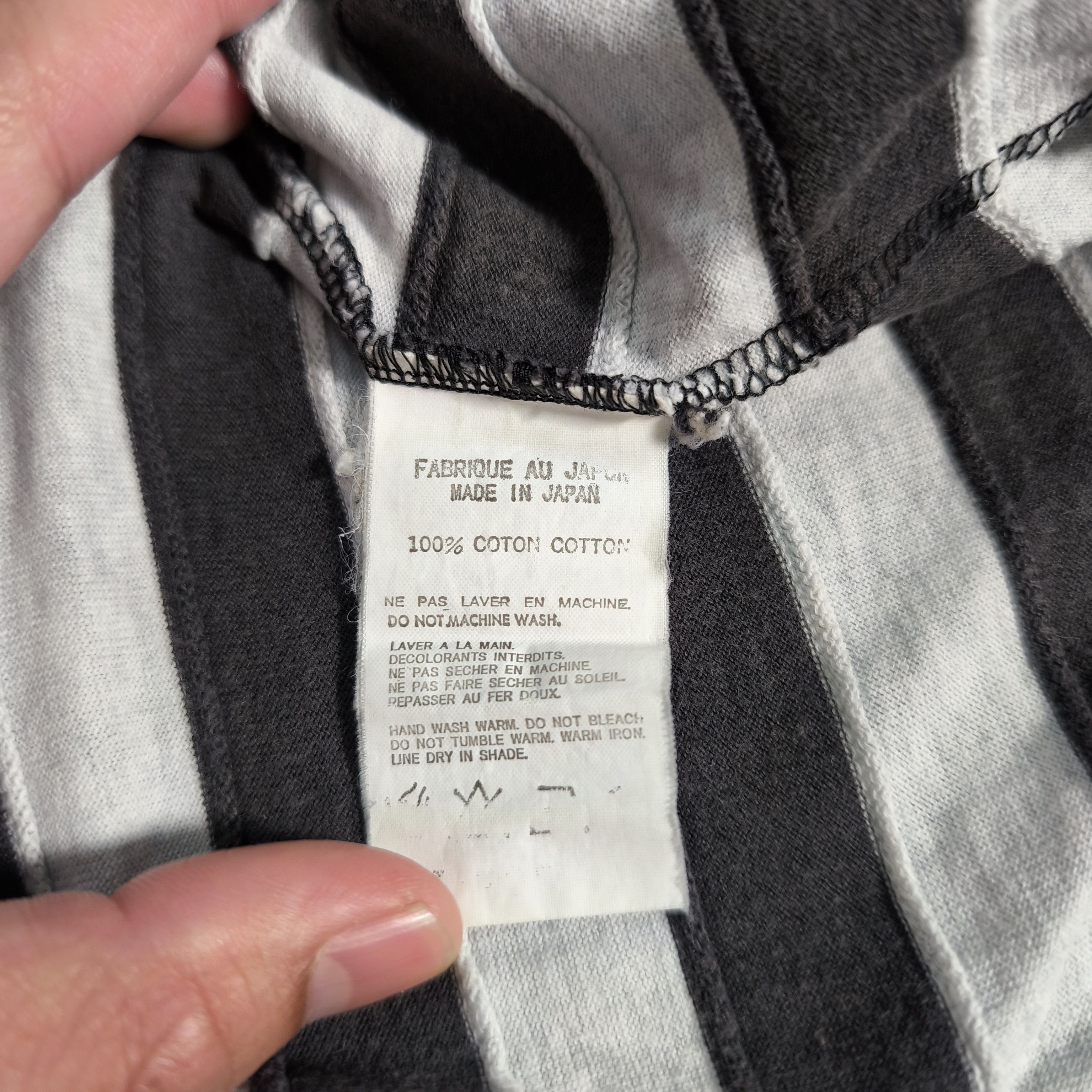 Y's for Men × Yohji Yamamoto Vintage Y's for men Yohji Yamamoto striped stitching Tshirt Size US L / EU 52-54 / 3 - 14 Thumbnail