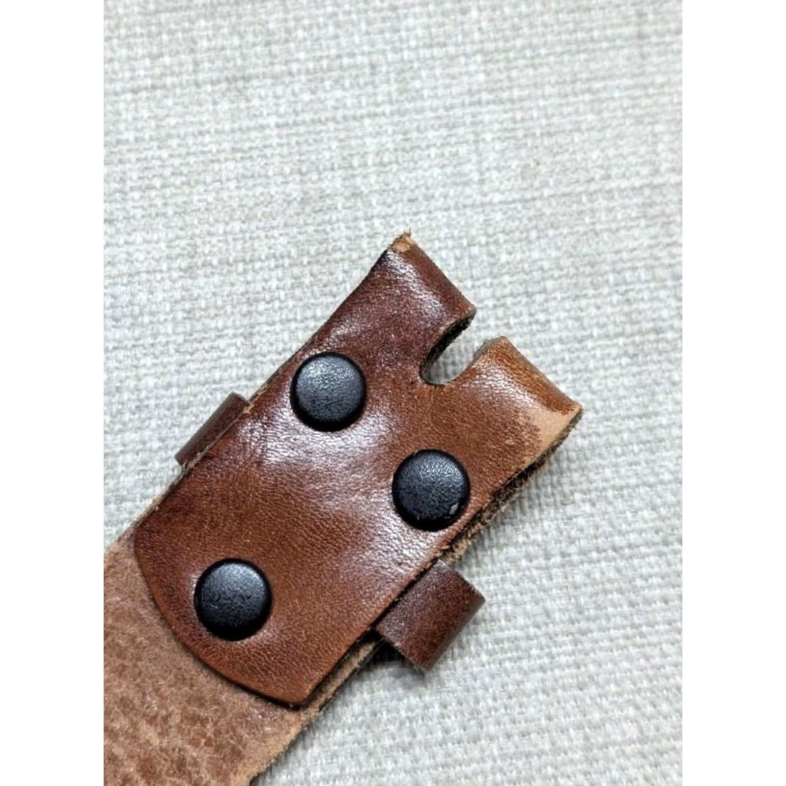 Vintage VINTAGE brown TOOLED leather EAGLE buckle belt 42 WESTERN cowboy USA america Size 42 - 6 Thumbnail