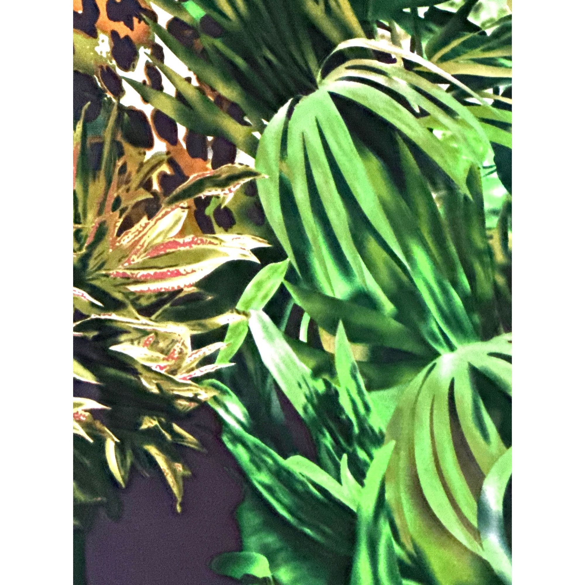 Other Cache Size Medium Green Jungle Print Silk Halter Dress Tropi Size M / US 6-8 / IT 42-44 - 14 Thumbnail