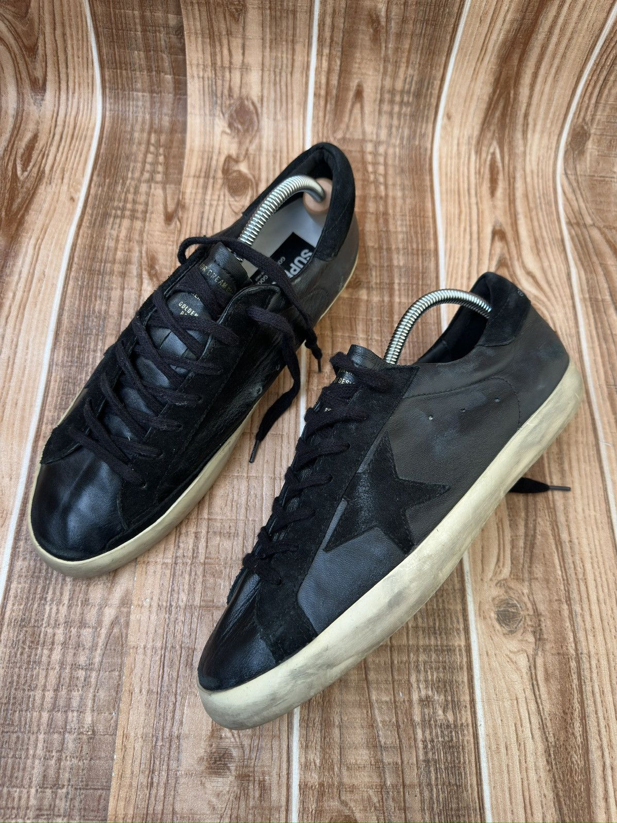 Golden Goose Golden Goose Superstar GGDB Black Leather Low Top Sneaks Size US 11 / EU 44 - 11 Thumbnail
