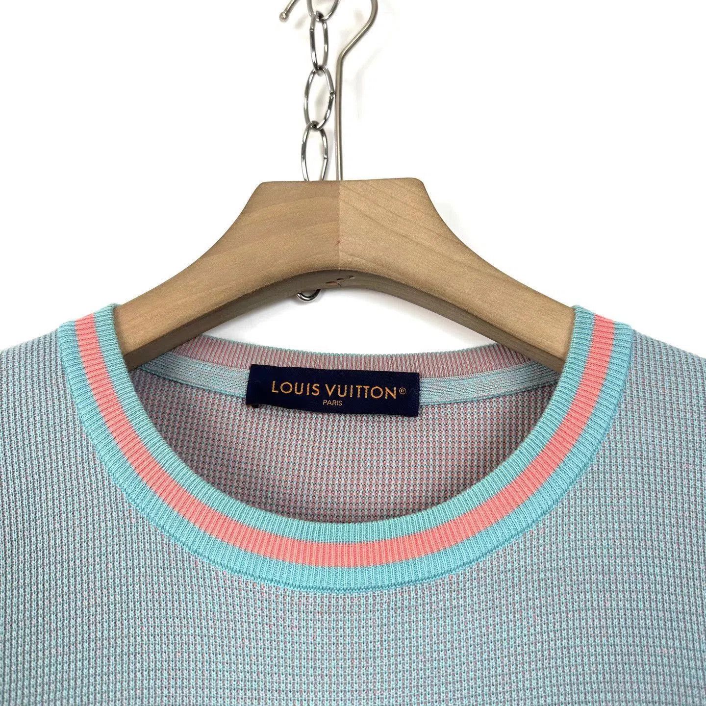 Louis Vuitton Blue Short-Sleeve Waffle Knit Shirt. Size US XL / EU 56 / 4 - 3 Thumbnail