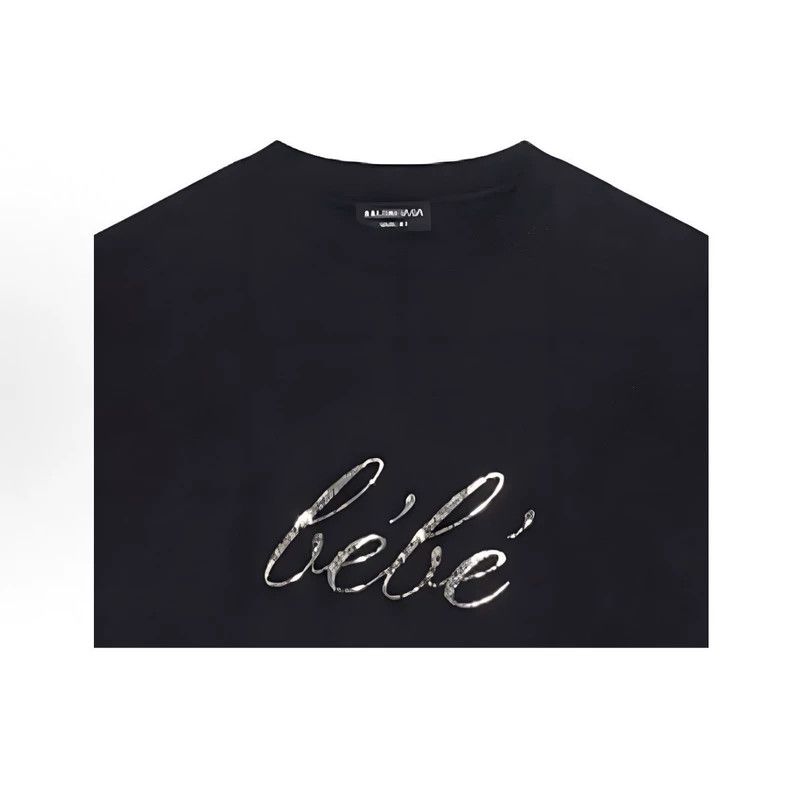 Balenciaga Balenciaga Black Crystal Letter Short Sleeve Size US S / EU 44-46 / 1 - 8 Thumbnail