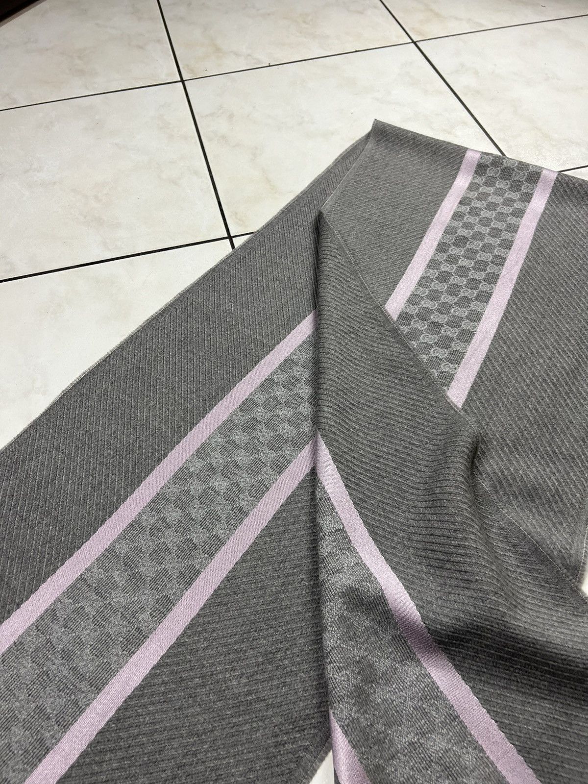 Gucci Gucci Tom Ford wool silk muffler scarf monogram stripe logo Size ONE SIZE - 12 Thumbnail