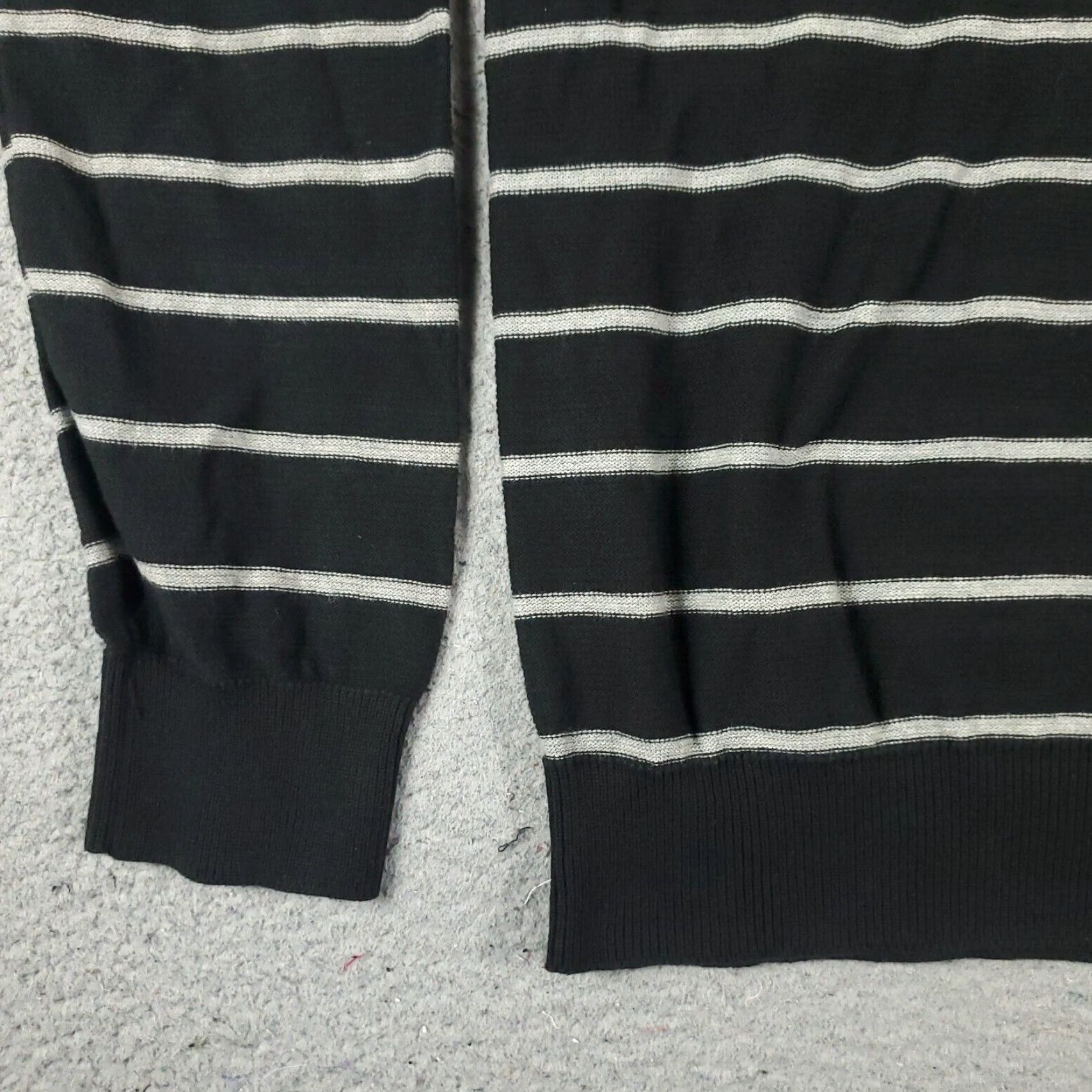 Nautica Nautica Sweater Mens Medium Black Striped Cable-Knit Crew Neck Pullover Size US M / EU 48-50 / 2 - 3 Thumbnail